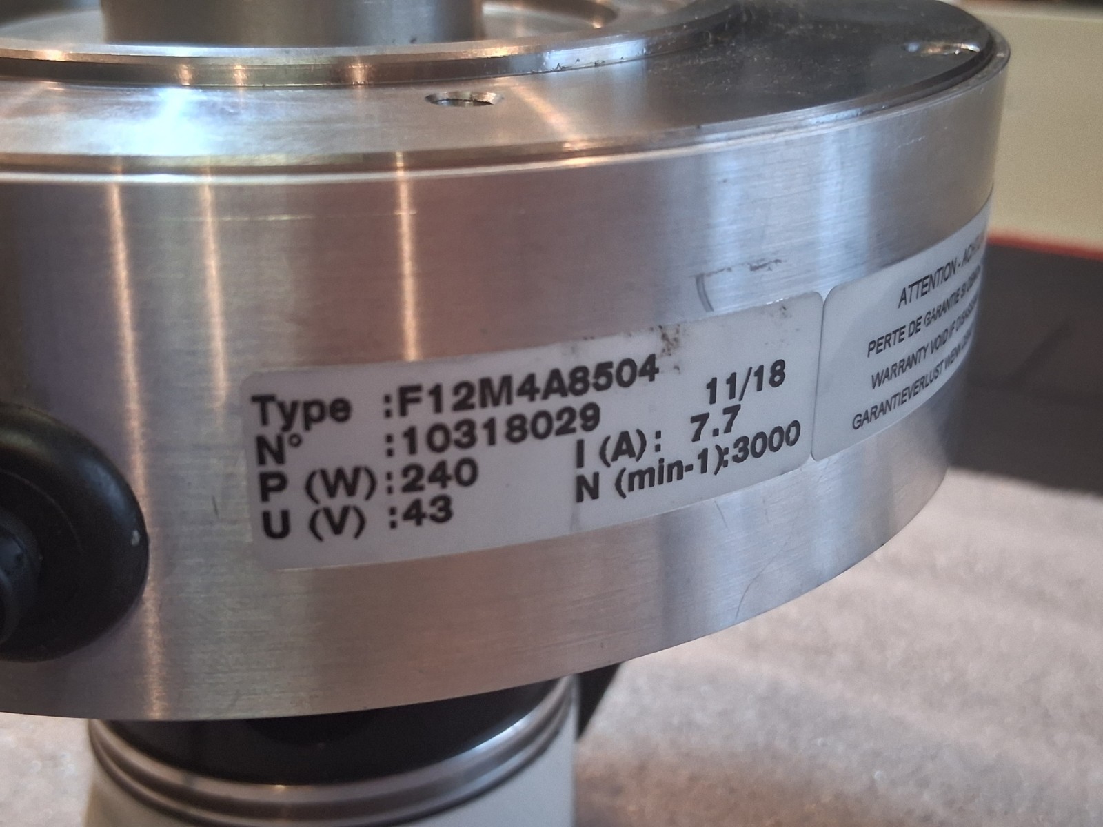 Parvex Disc Motor – F12M4A8504 – L-022-0118B