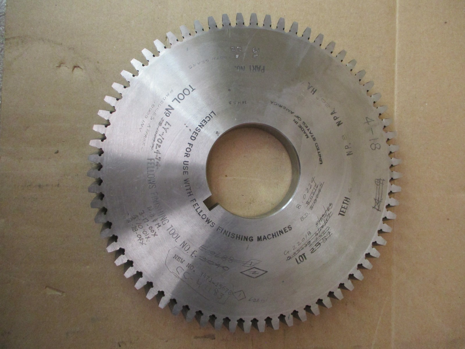 New Open Box Nachi LY-102474 NP 8 NPA 20 HA 12 DEG 67 Teeth 53540FM