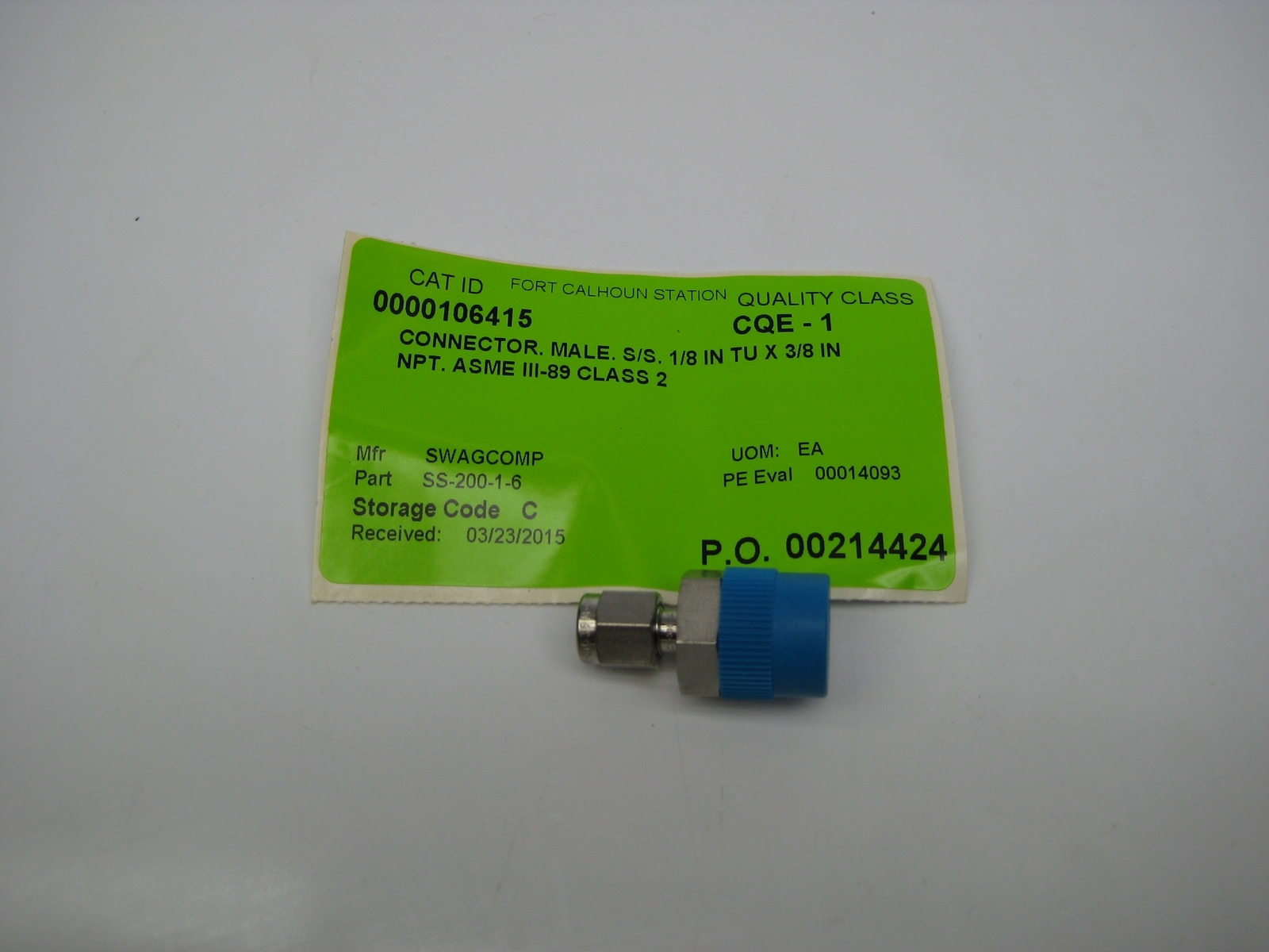 SWAGELOK SS-200-1-6 CONNECTOR PKG OF 3 NSNP