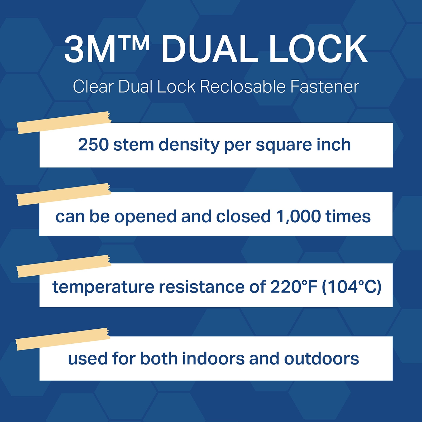TapeCase 3M SJ3560 Clear Dual Lock Resealable Fastener Polyolefin Adhesive Clear