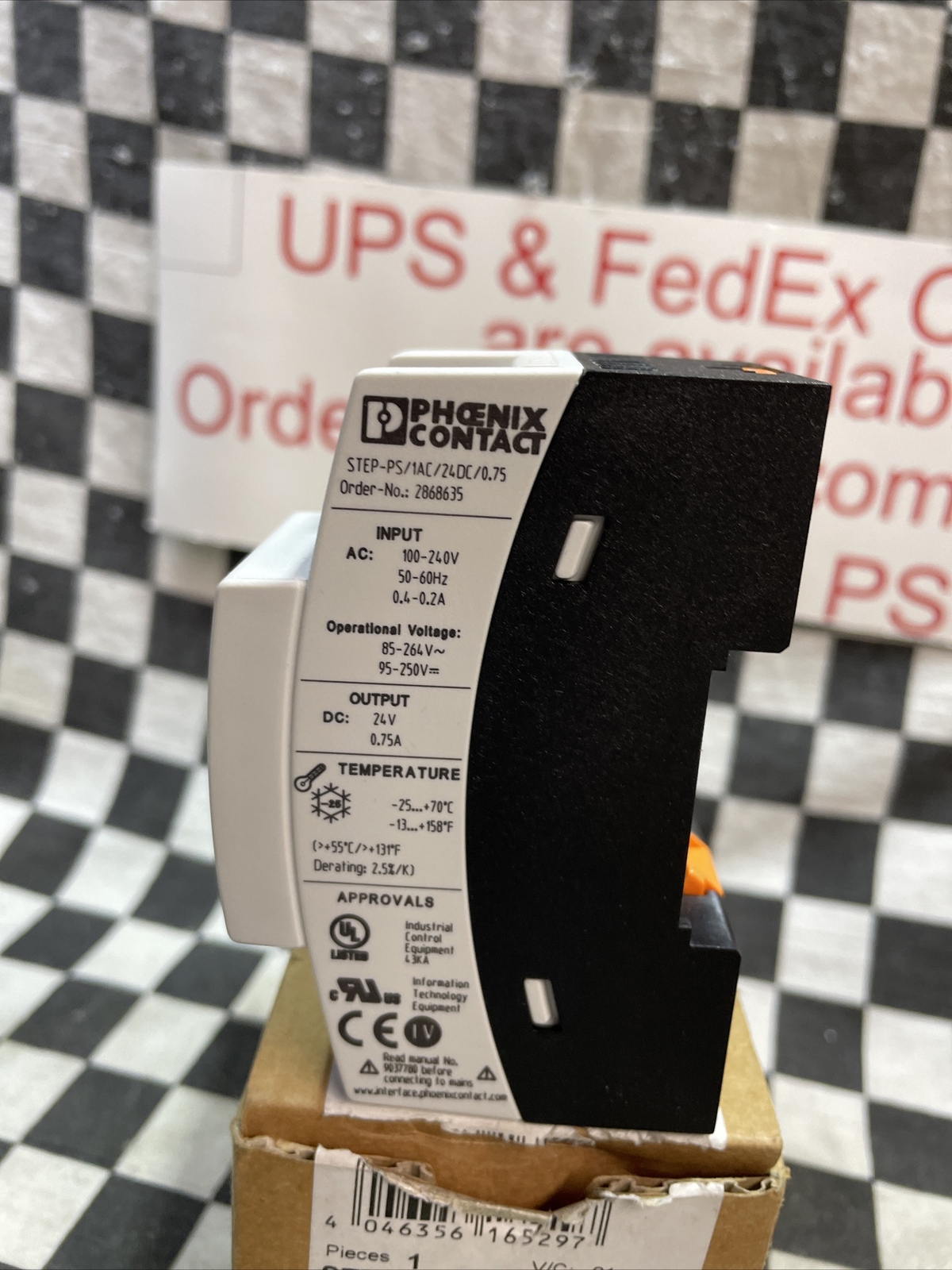 Phoenix Contact 2868635, STEP-PS/ 1AC/24DC/0.75, Power Supply, SHIPSAMEDAY#103Q5