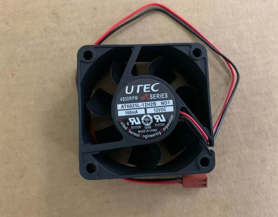 1 pcs UTEC Fan AT6025L-12H2B ND1 DC 12V 160mA 60*60*25mm 2 Pin