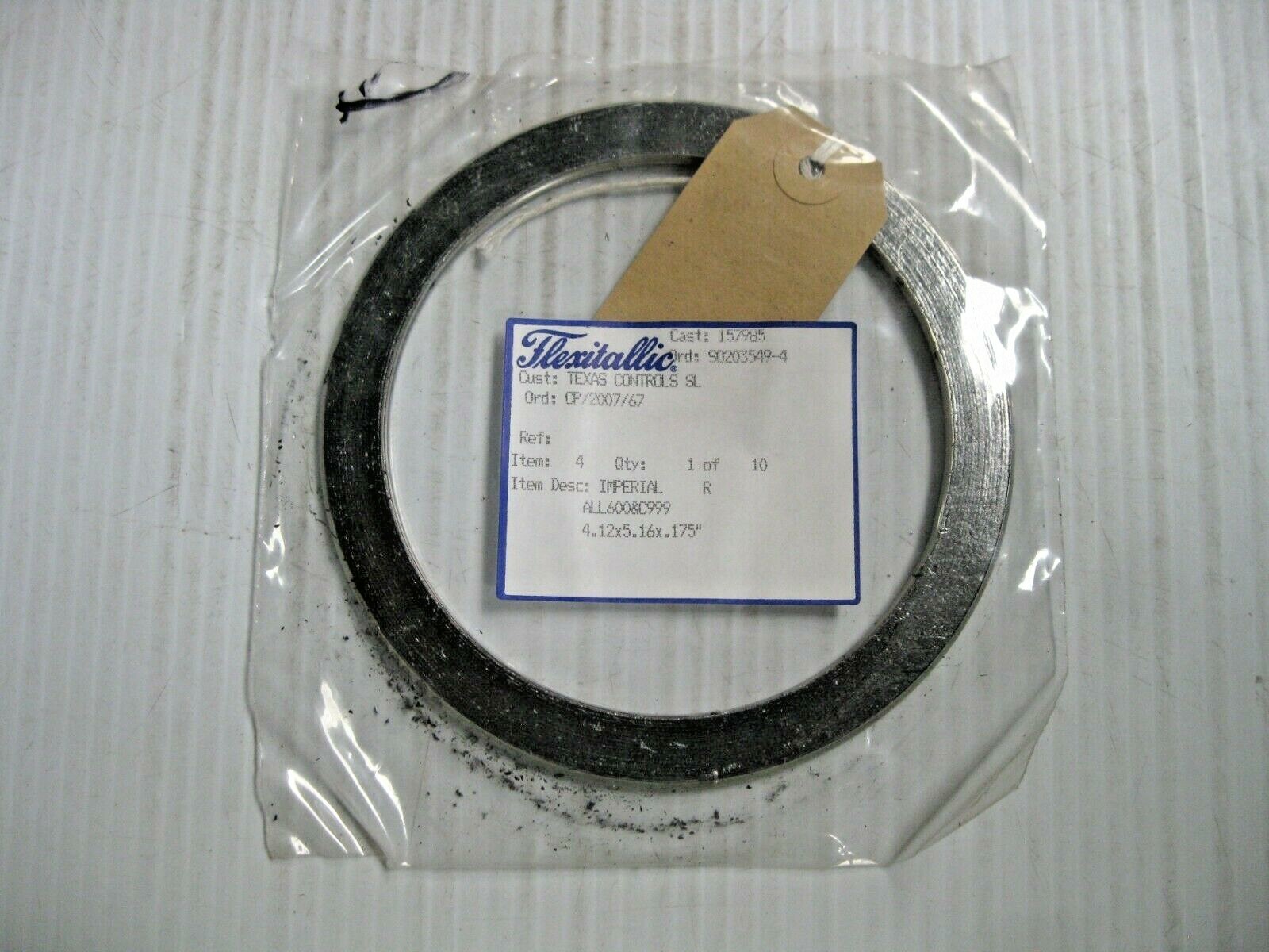 FLEXITALLIC SPIRAL-WOUND GASKET 4.12″ X 5.166″ X .175″, STYLE R, GRAPHITE, 316L