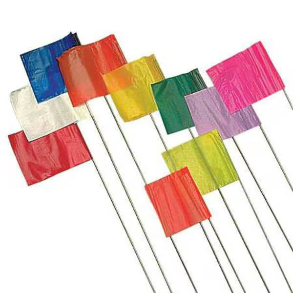 Presco Marking Flag, PVC, Solid, 4″ L., 100 PK 4536G-200 Presco 4536G-200 PVC
