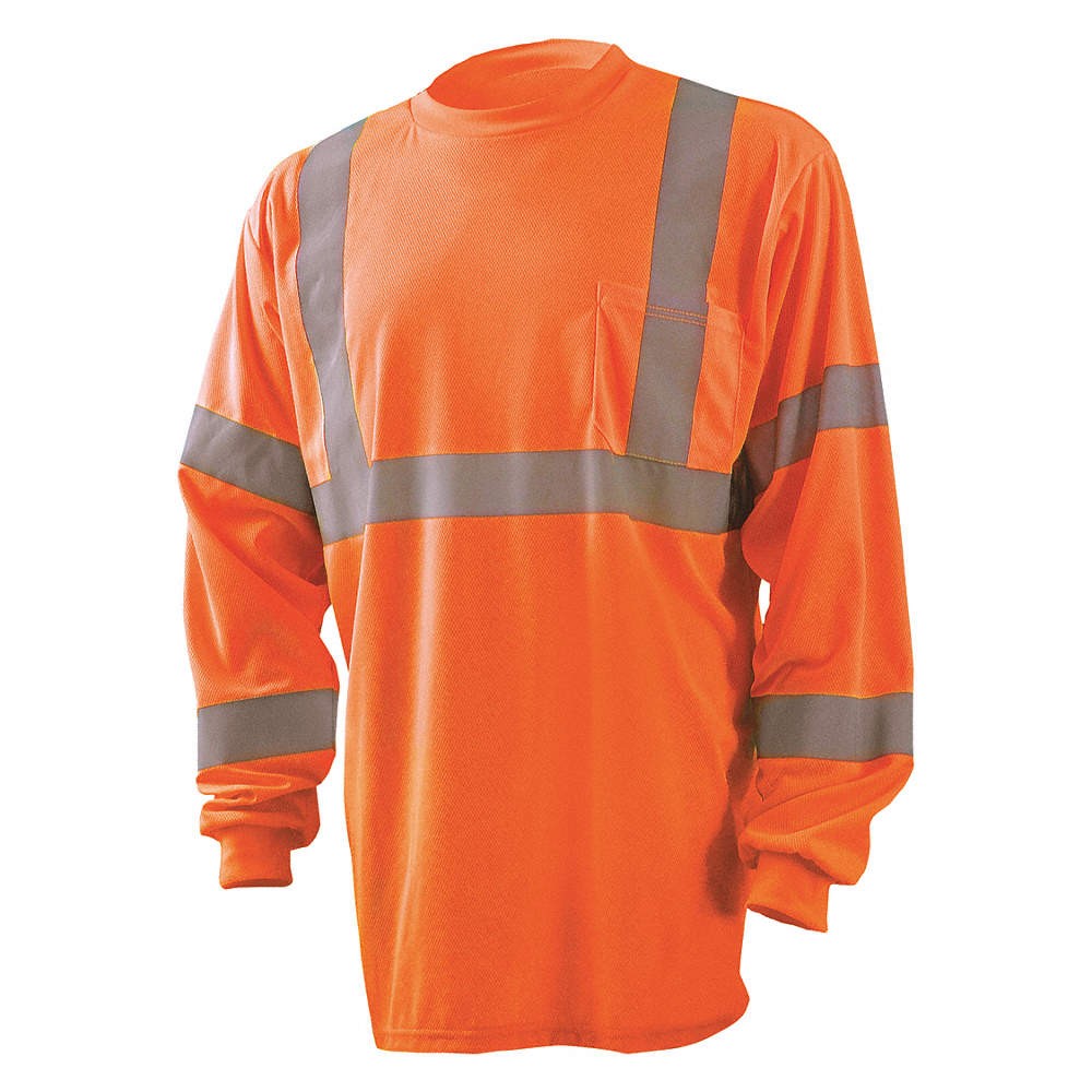 OCCUNOMIX LUX-LSETP3B-O3X T-Shirt,Hi-Vis Orange,32 in. L,3XL 48PY73