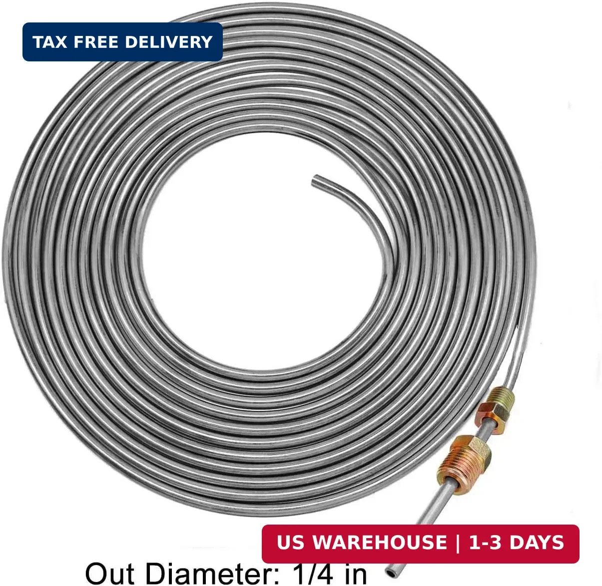 MuHize 1/4 Brake Line Tubing Kit – 25 Ft. Zinc Coated Steel Flexible Fuel & Tran