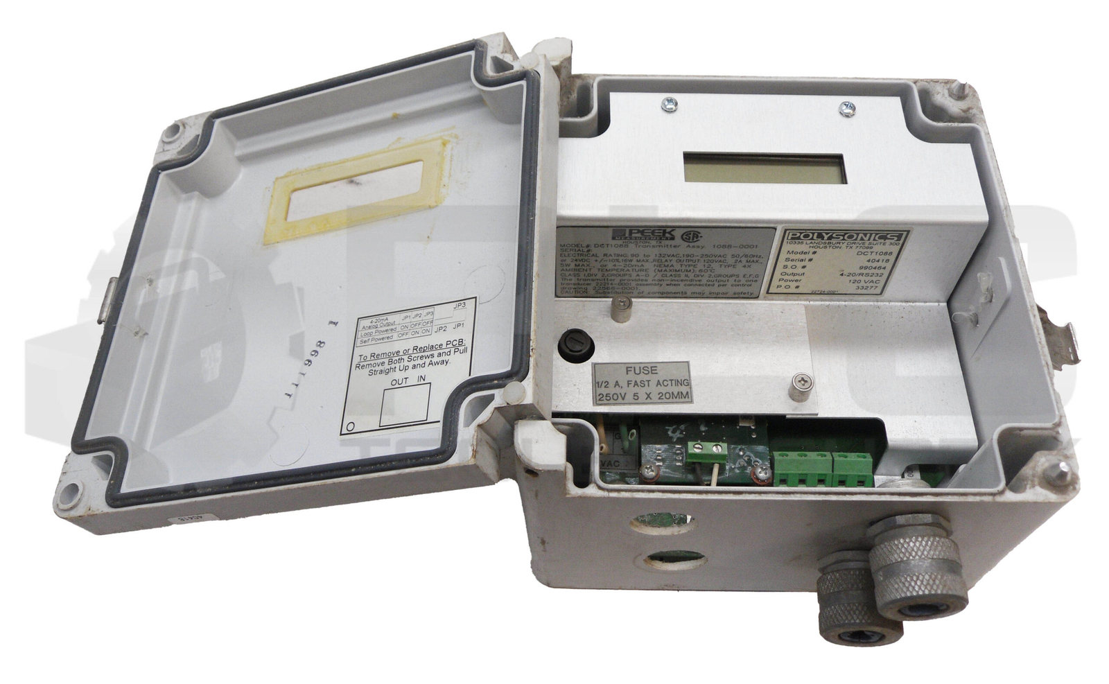 PEEK MEASUREMENT DCT1088 FLOW METER CONTROLLER PANEL 120VAC 50/60HZ 2A