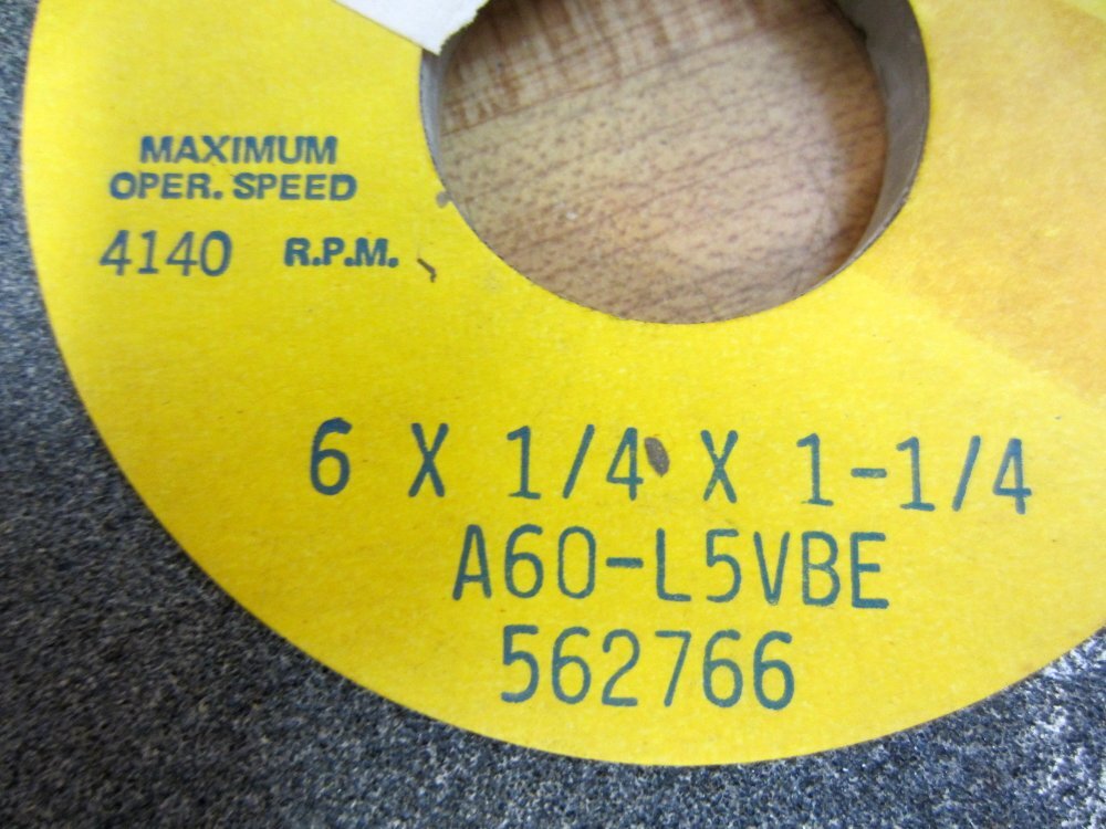 Norton A60-L5VBE Grinding Wheel 6×1/4×1-1/4