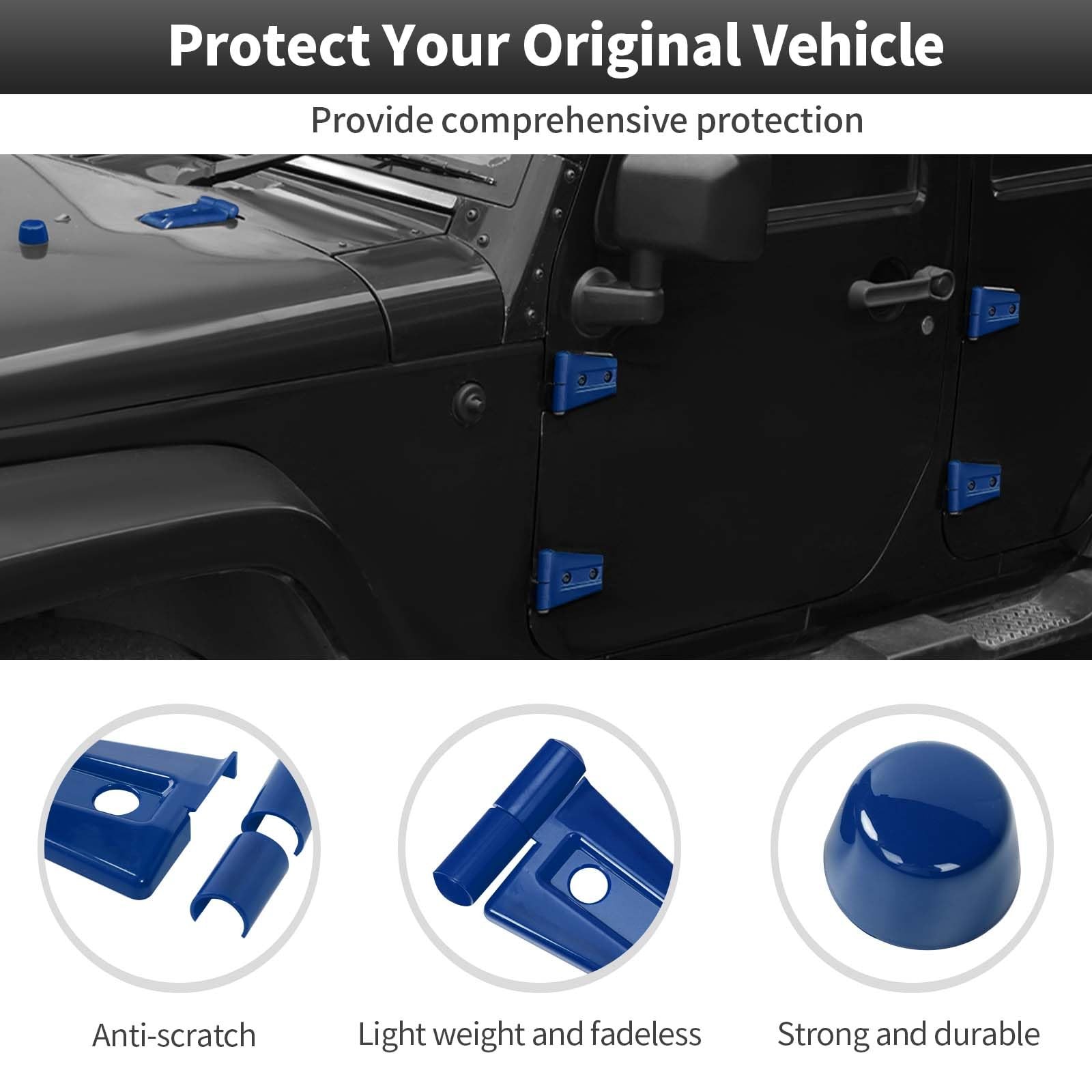CheroCar Door Hinge Cover &Tailgate Hinge Cover & Engine Hood Rubber Head Cover