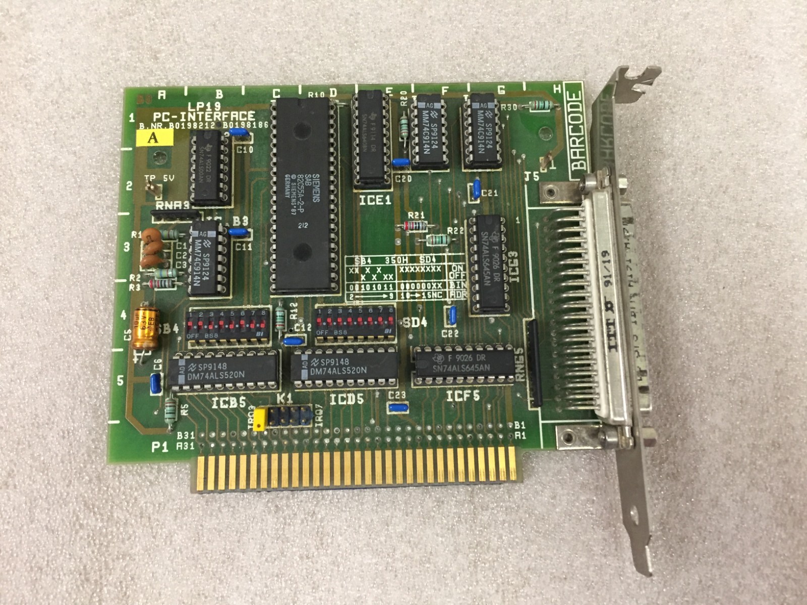 BARCODE PCI INTERFACE CARD S B0198214a* L0 B0198212 B0198186