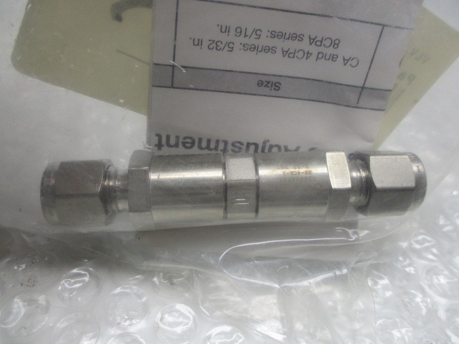 SWAGELOK SS-4CA-3 M23214 VALVE LOT OF 2 NSNP
