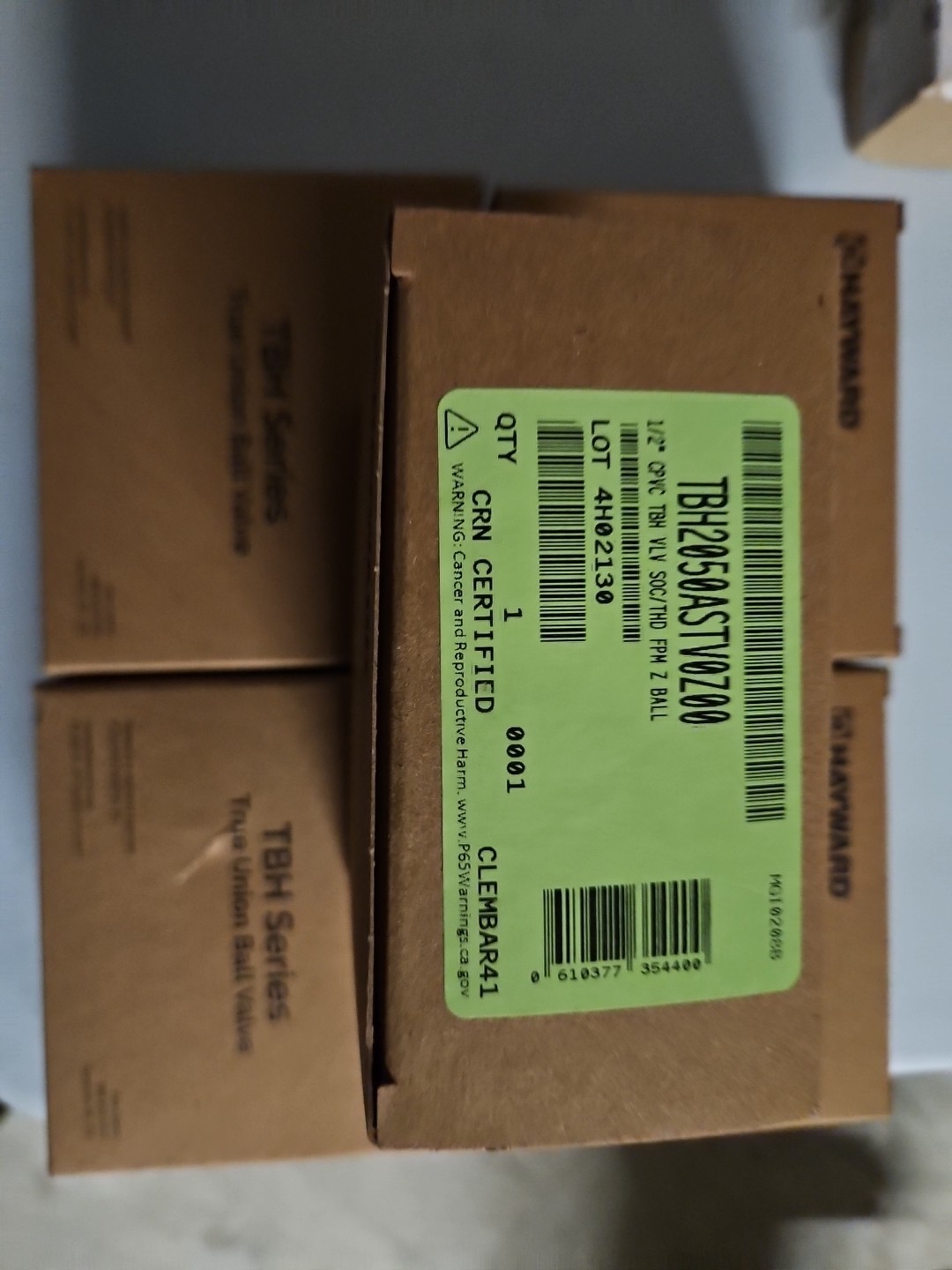 HAYWARD FLOW CONTROL TBH2050ASTV0Z00 Manual 2-Way Ball Valve,CPVC,w/z-ball