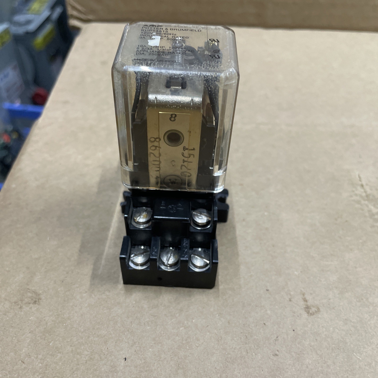 AMF POTTER BRUMFIELD, RELAY, KUP14A15, 10 A, 120 VAC, CUTSOM CONNECTOR SEE PICS