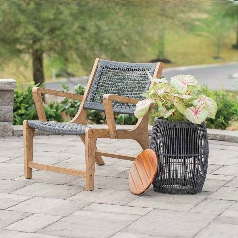 Seville Acacia Wood Side Table Solid Wood Rustic Accent End Table Natural Finish