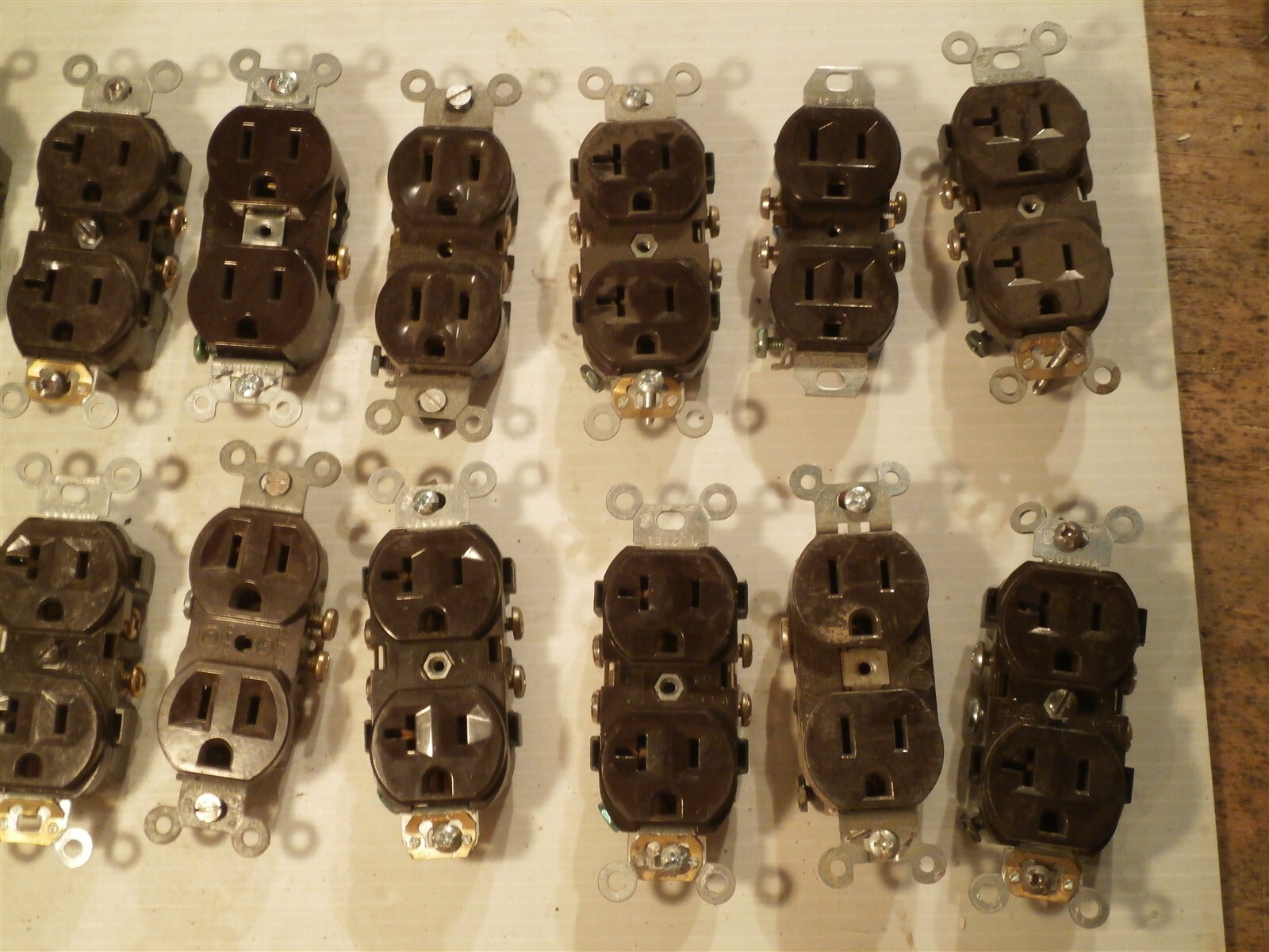 Lot of 19: Duplex Brown Receptacles, Many Commercial Grade, Several styles