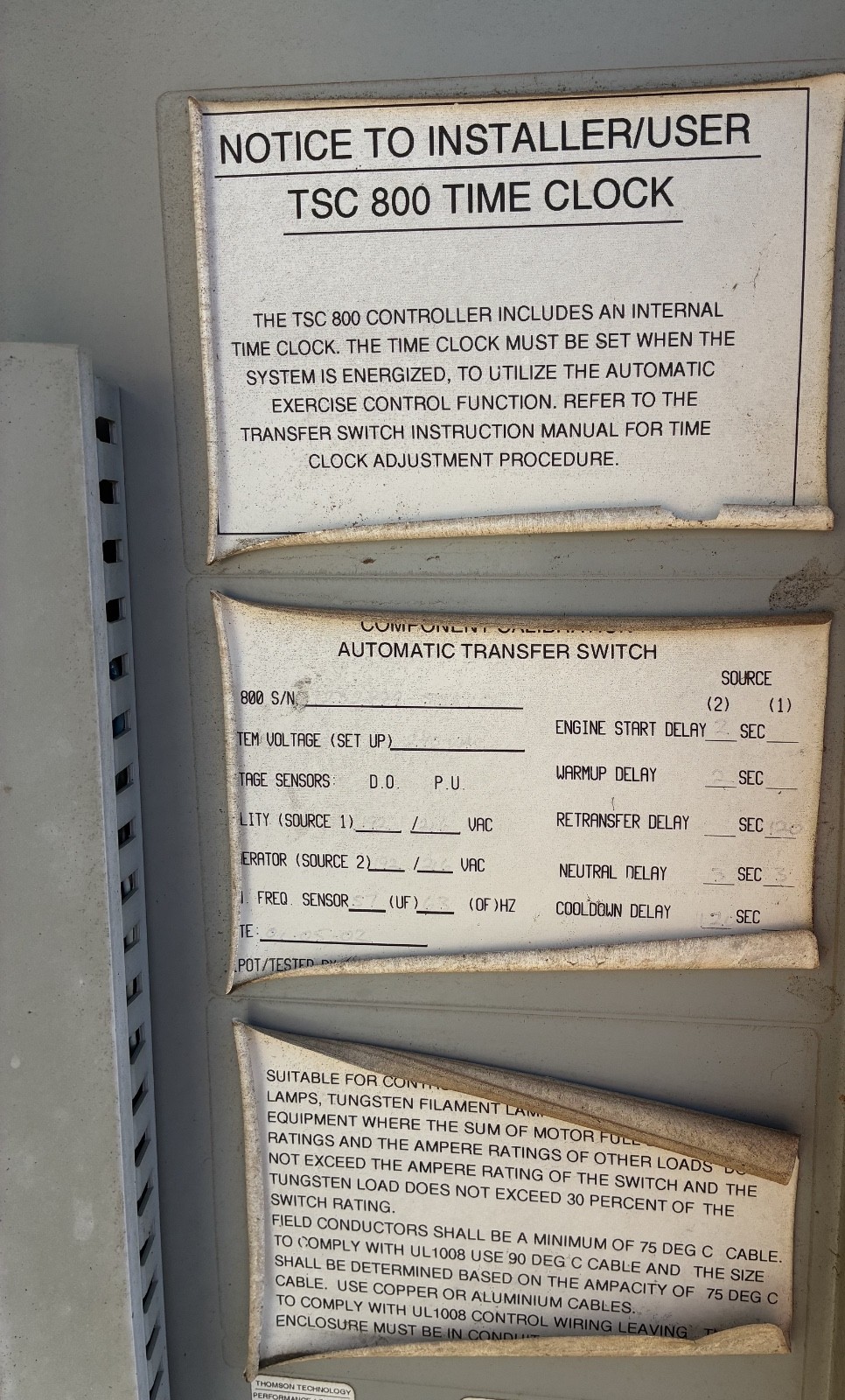 Thomson TS852-MS3 200A Automatic Transfer Switch 240V Generator ATS TSC800