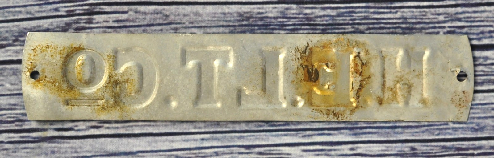 Vintage H.E.LT.Co Hartford Electric Light Co. Utlity Telephone Pole Metal Tag