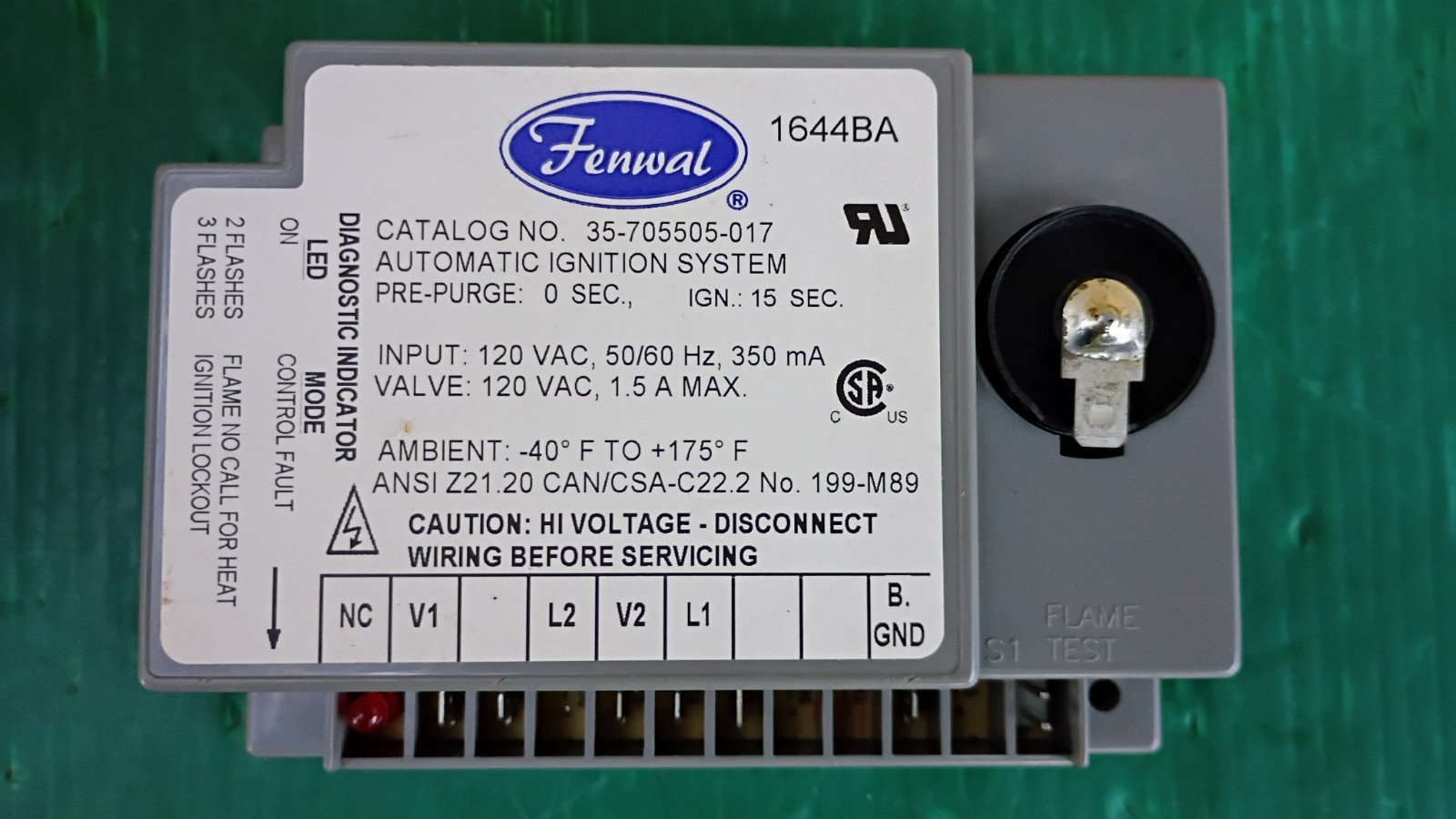 Fenwal 35-705505-017 Direct Spark Ignition Control Module Alto Shaam 5010046