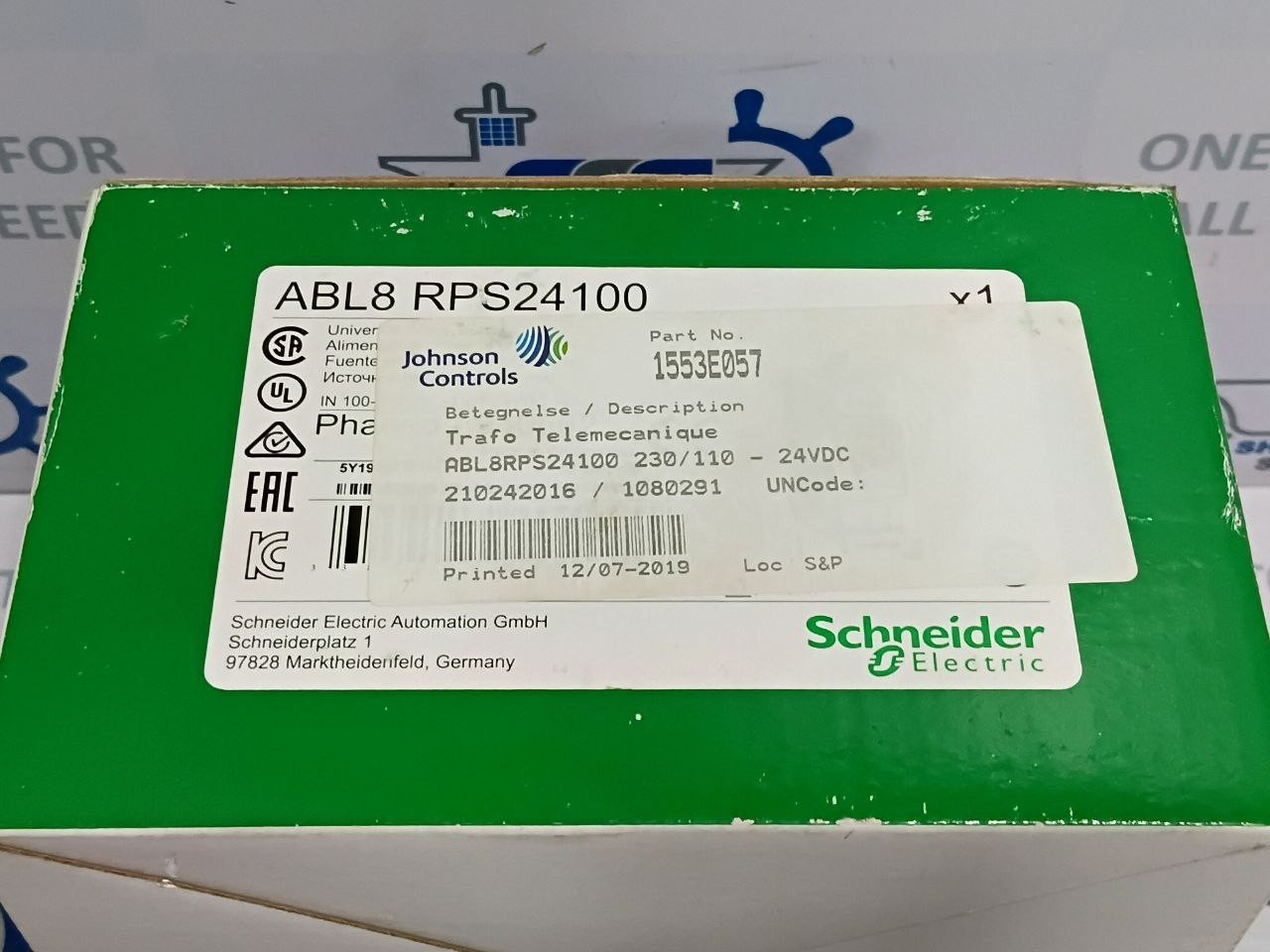 Schneider Electric ABL8RPS24100 Switching Power Supply 100-120 VAC 5A