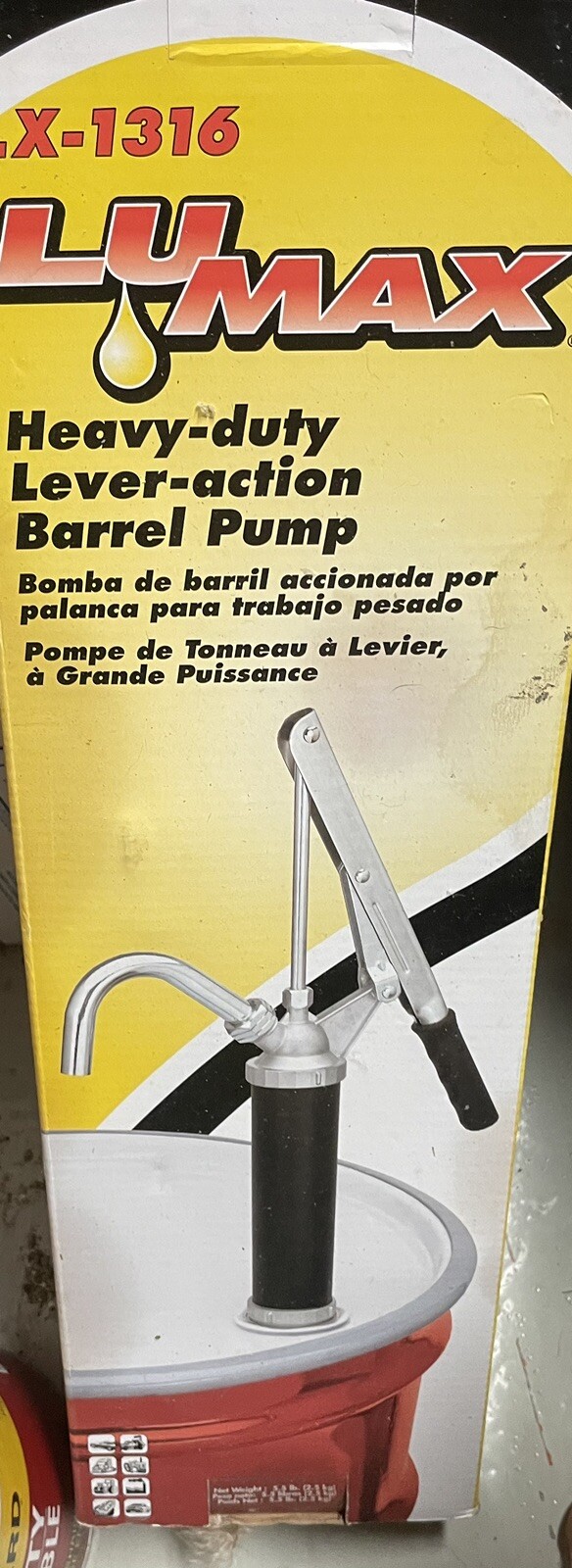 lumax LX-1316 Steel/Aluminum Lever-Driven Lubrication Pump: 0.1 gal/Turn