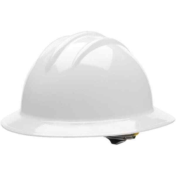 Bullard 33WHR White HDPE Full Brim Hard Hat with 6 Point Ratchet Suspension