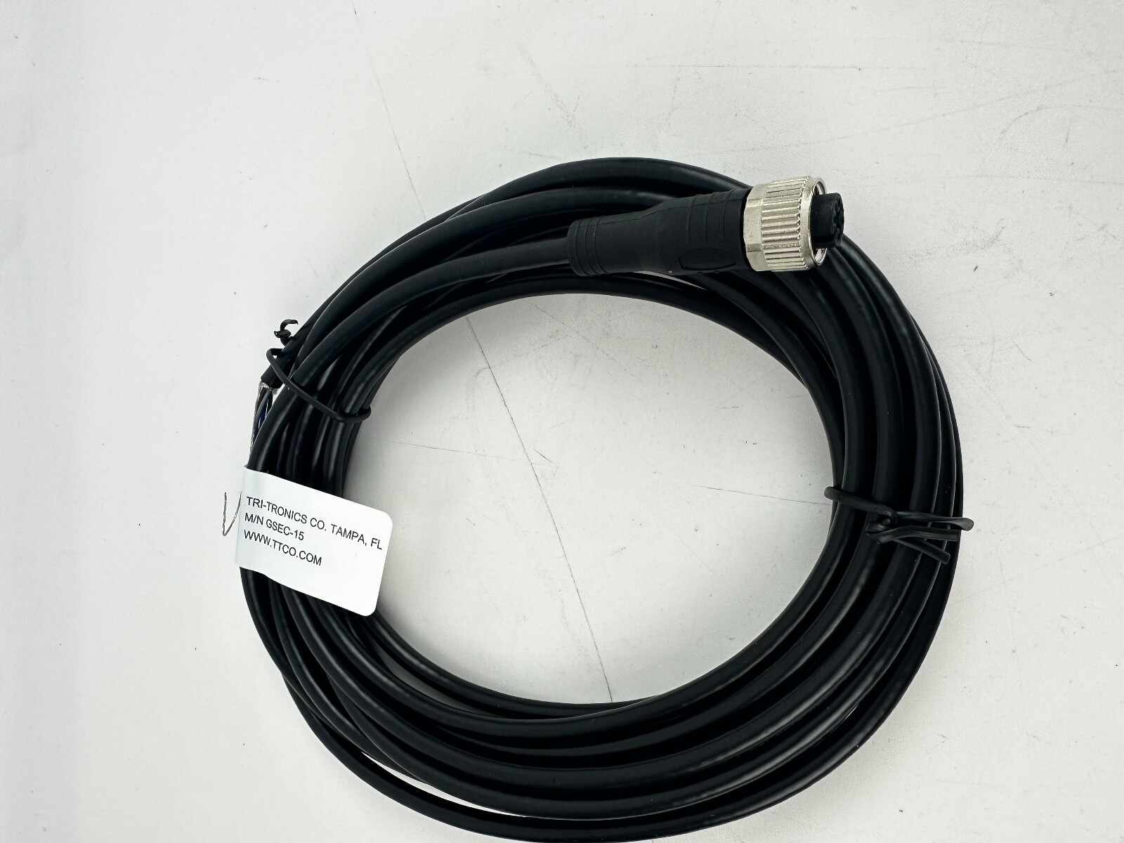 TRI-TRONICS 15FT M12 SHIELDED CABLE GSEC-15 *FREE SHIPPING*