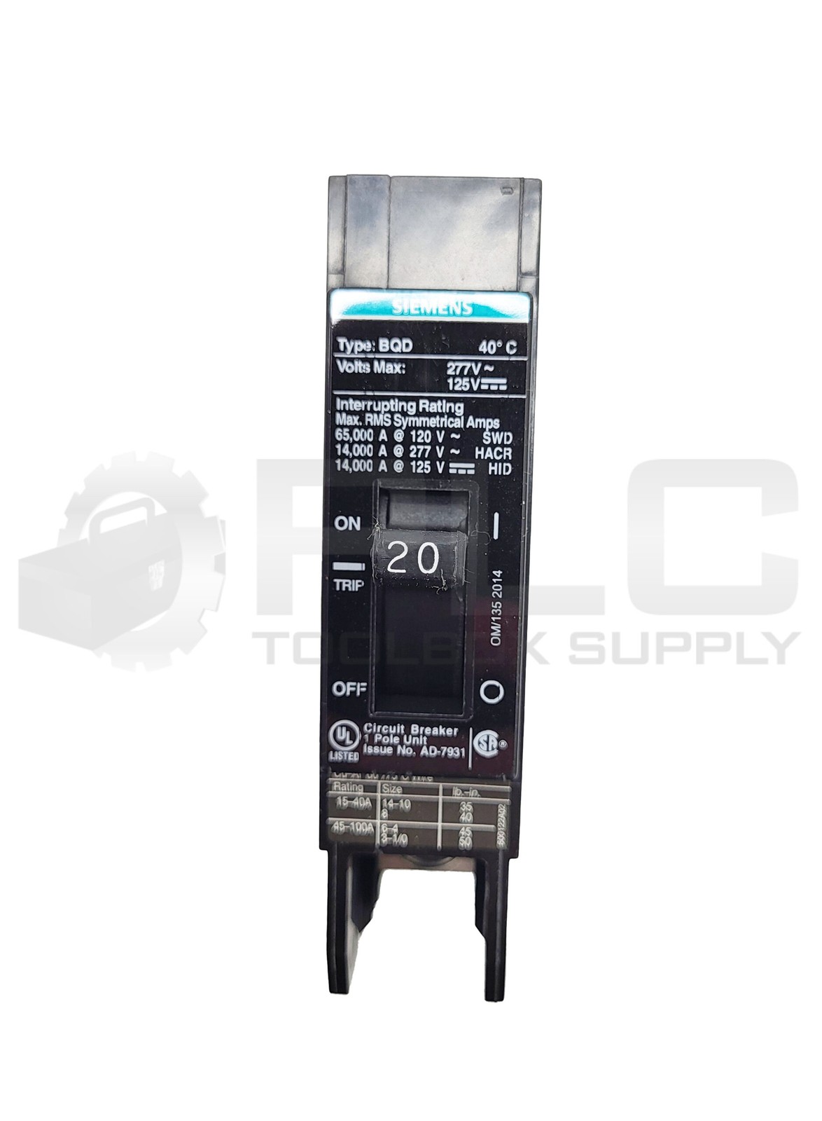 NEW LOT OF 3 SIEMENS BQD120 MOLDED CASE CIRCUIT BREAKER 1 POLE 20A