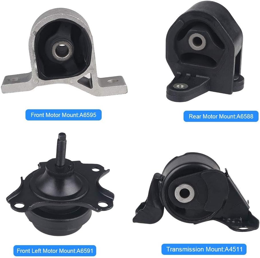 4Pcs Engine Motor & Auto Transmission Mount for Honda Civic 1.7L 2001-2005