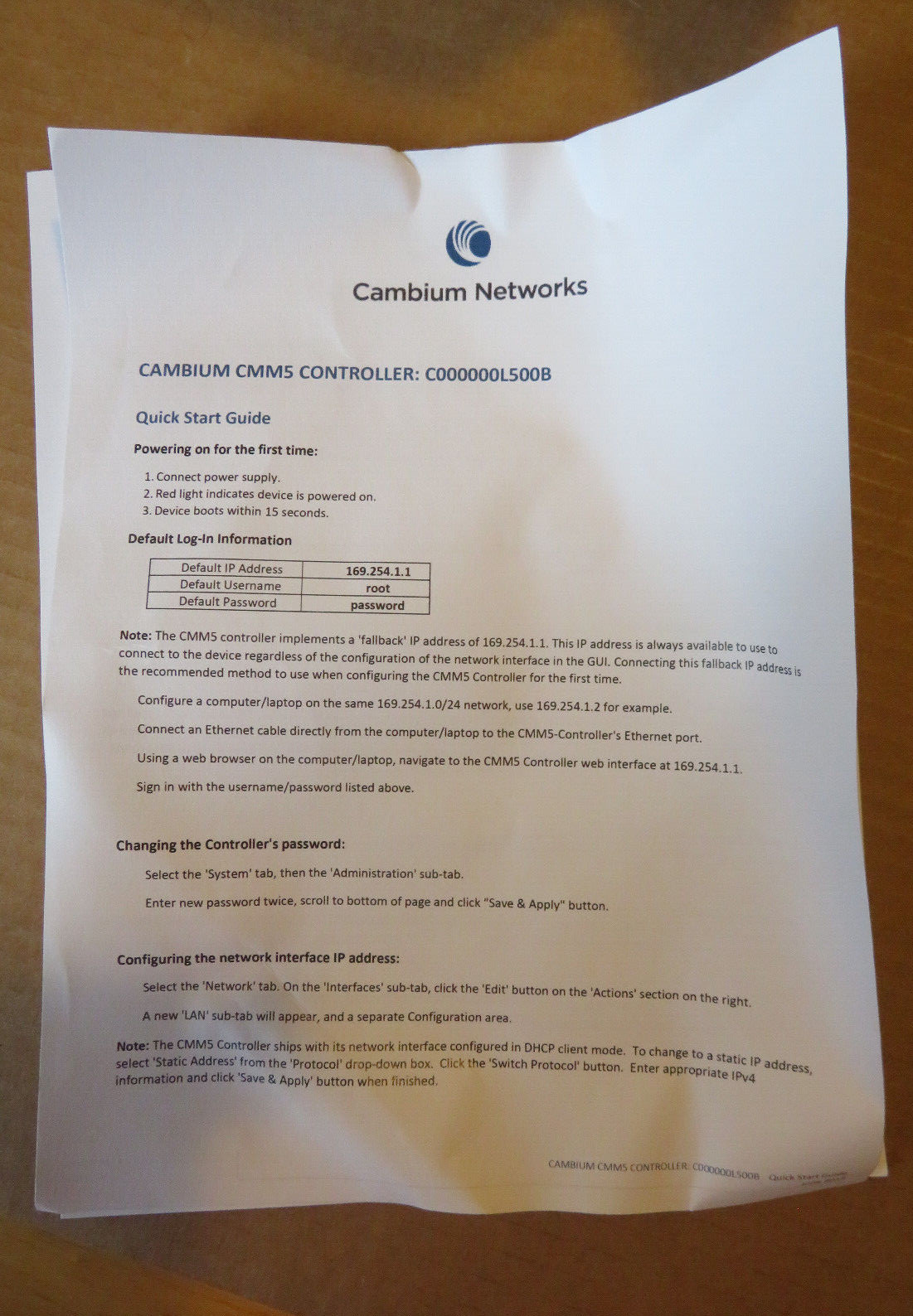 Cambium C000000L500B CMM5 Controller