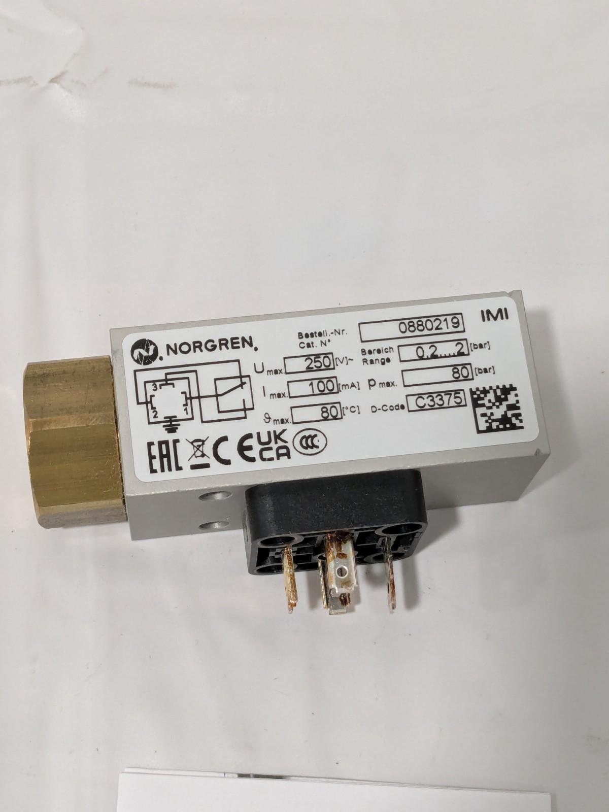 Norgren | Pressure Switch 0.2 – 2 Bar 0880219