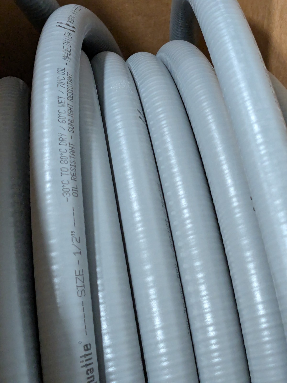 Electri-Flex Co. Flexible Liquidtight Conduit 1/2″ Trade Size, 50′ Long 11116