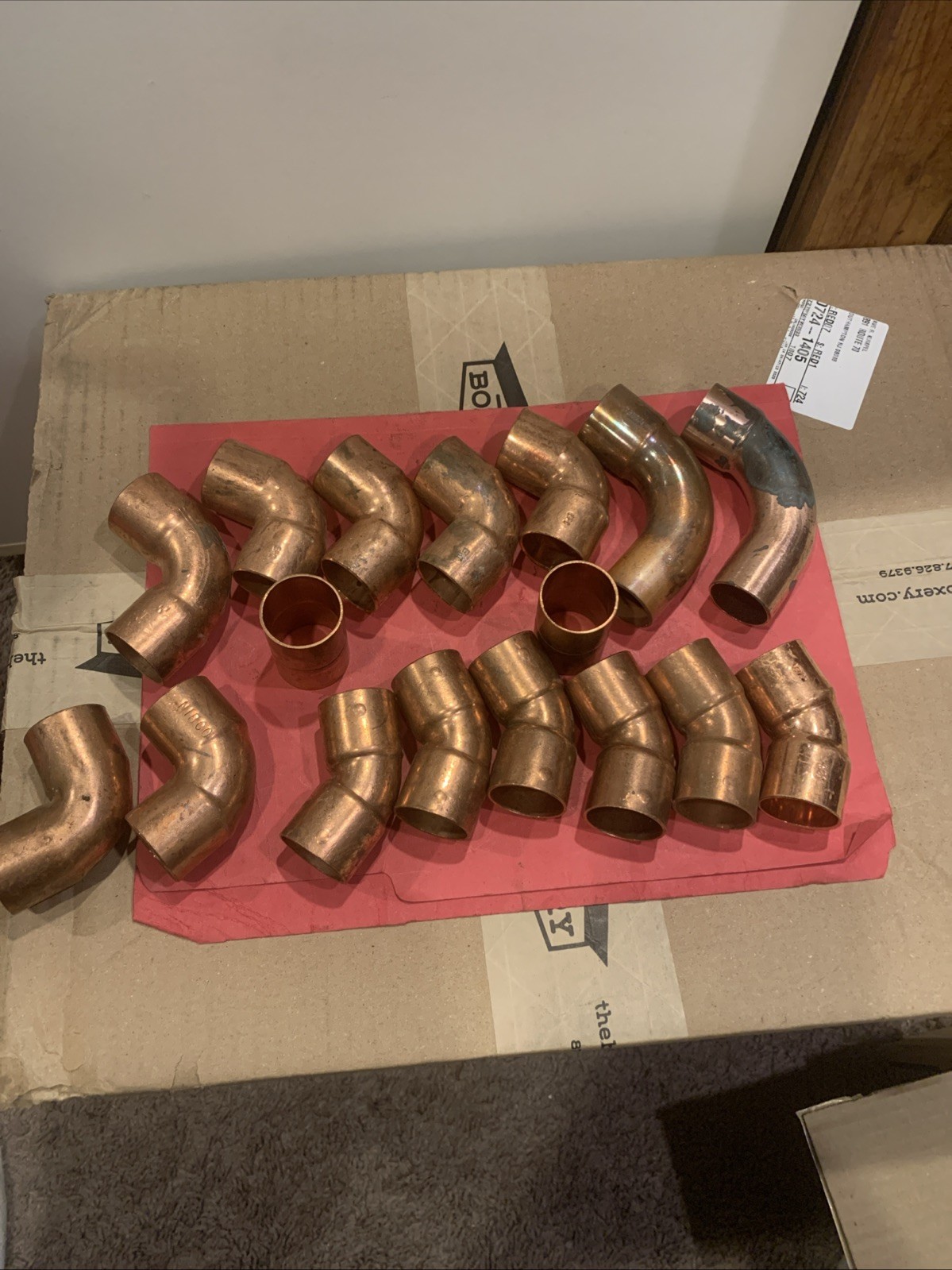 LOT OF 17 MUELLER/Nibco 1-1/8 ST LR 90 ELL 45* SR SWEAT FITTING NOS