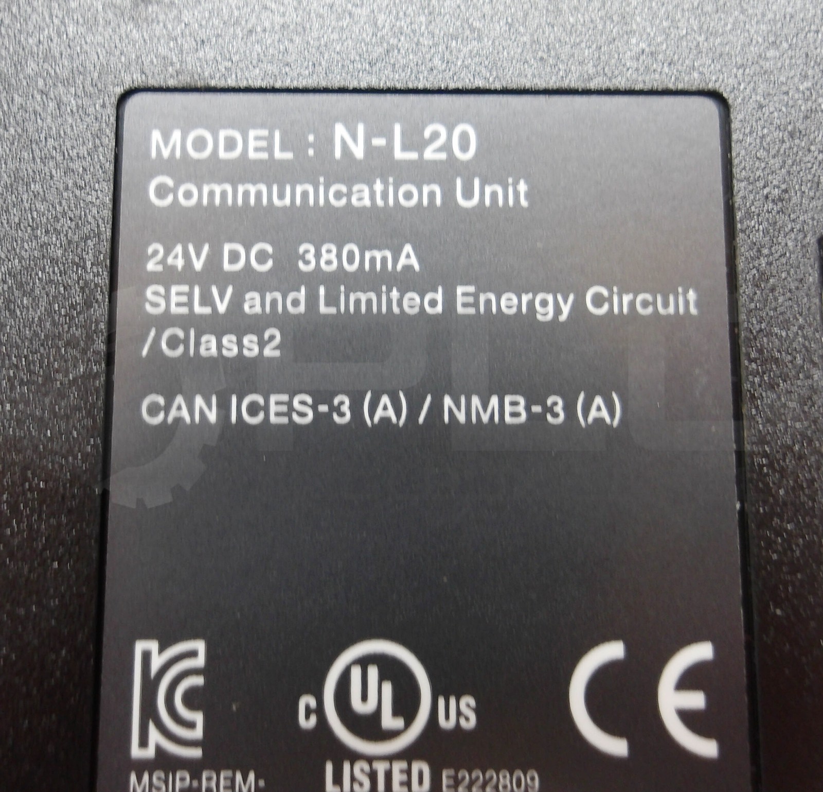 KEYENCE N-L20 COMMUNICATION UNIT 24VDC 380MA