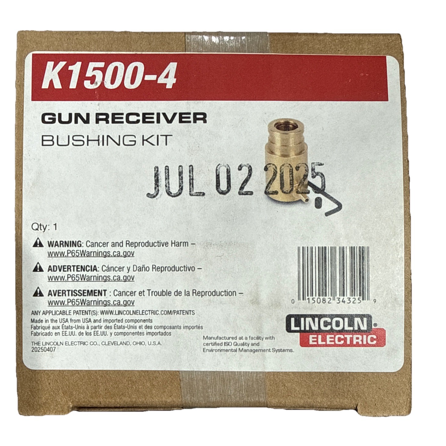 Lincoln Electric K1500-4 Gun Receiver Bushing Kit.