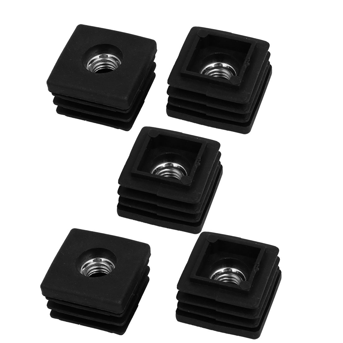 25mm x 25mm M8 Female Thread Plastic Blanking End Caps Tube Inserts 5pc