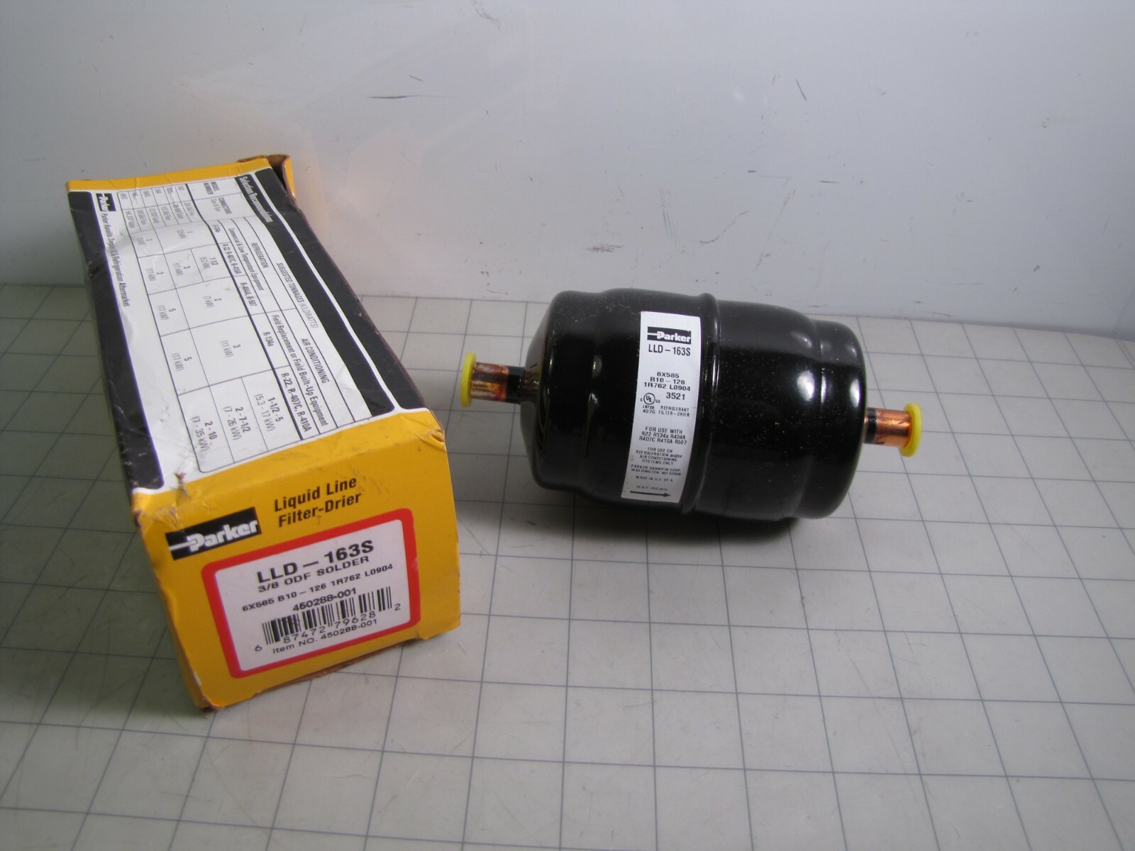 Parker LLD-163S / 450288-001 Liquid Line Filter Drier 3/8″ ODF Solder Connection