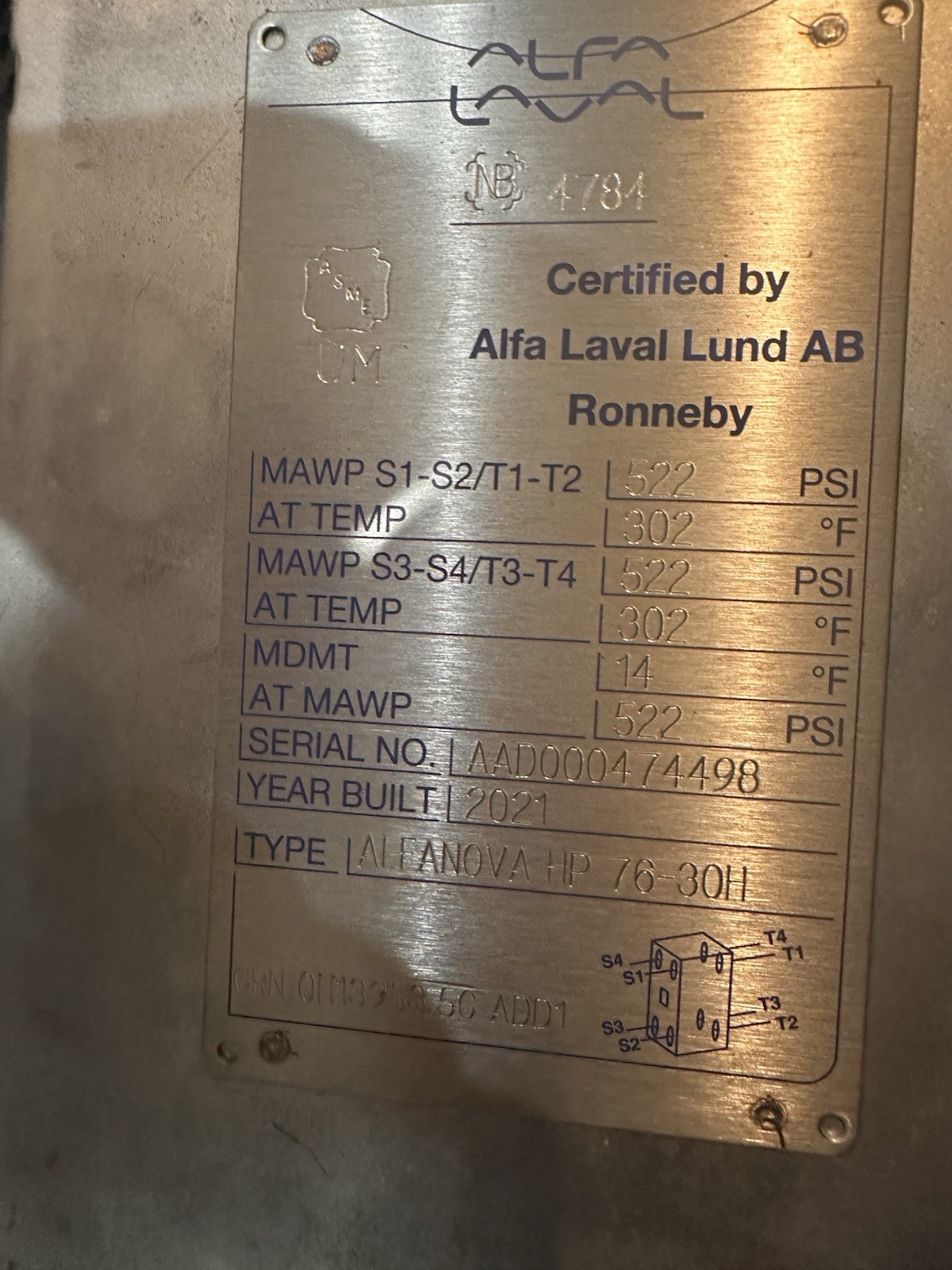 ALFA LAVAL ALFANOVA HP76-30H Brazed Plate Heat Exchanger
