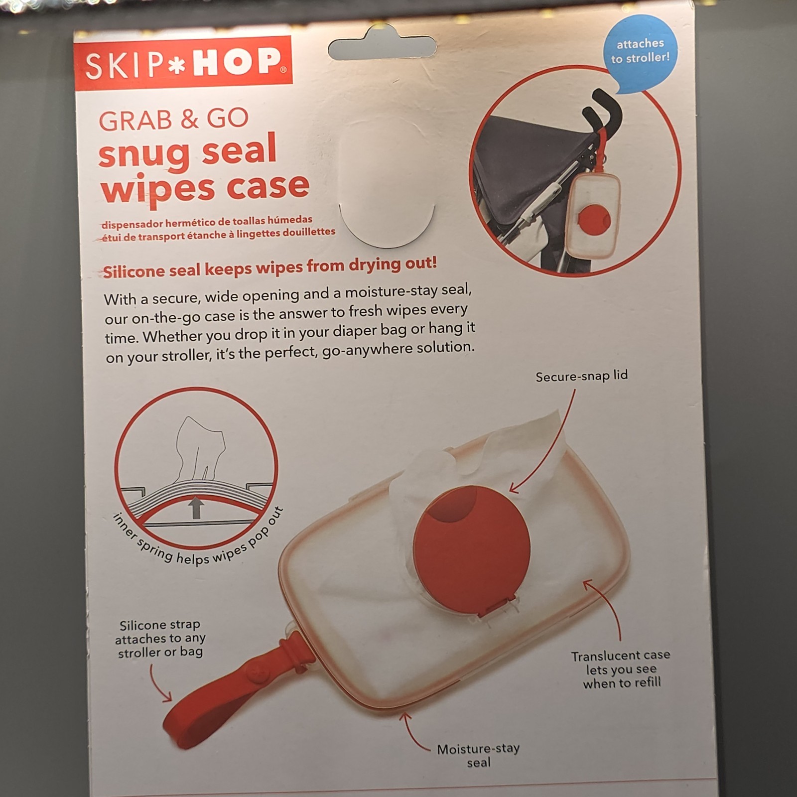 Skip Hop Grab & Go Snug Seal Wipes Case Holds up to 40 Wipes P/N 234153