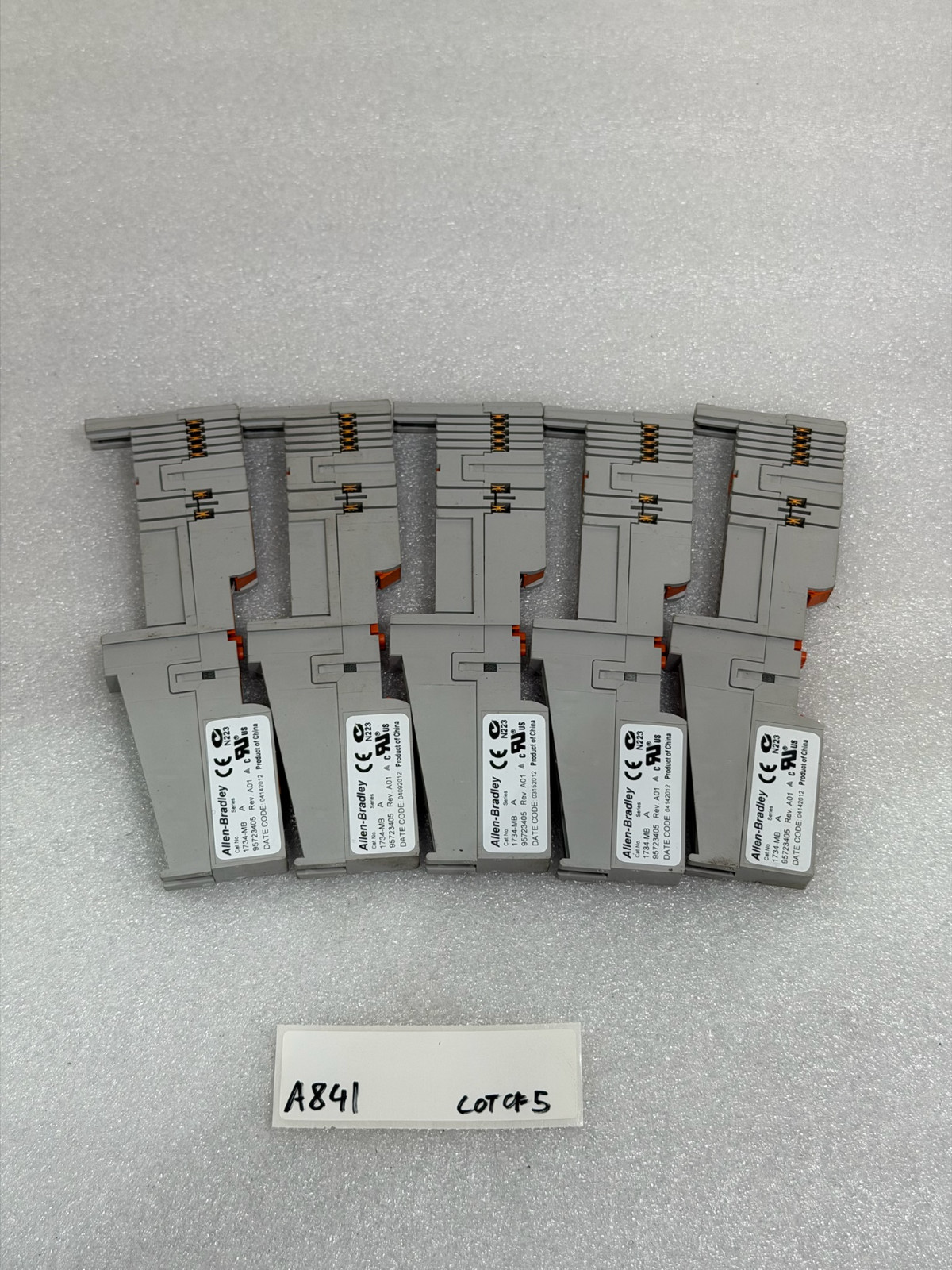 Lot of 5 Allen-Bradley 1734-MB Ser. A POINT I/O mounting base