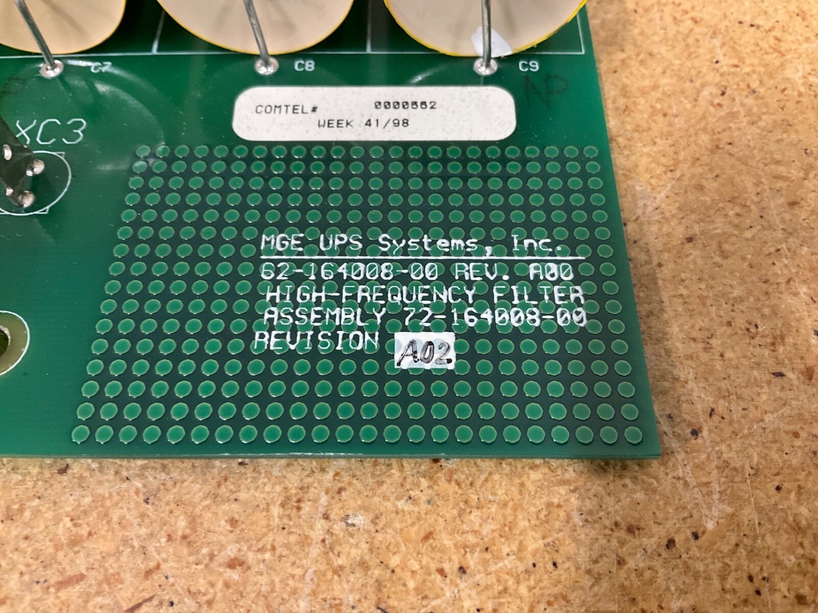 MGE UPS Systems High Frequency Filter 62-164008-00 REV A00