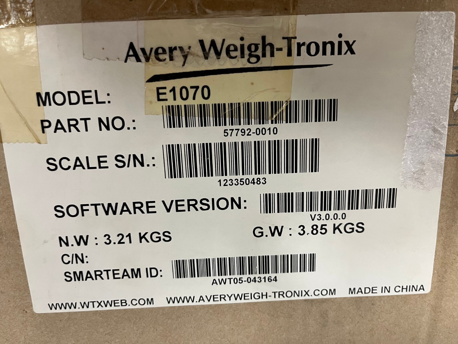 Avery Weigh-Tronix E1070 Indicator