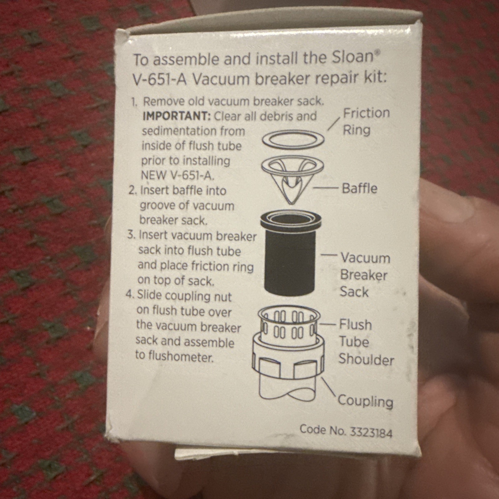 (2) Sloan 2XU35 High Back Pressure Vacuum Breaker Repair Kit – NOS 2pc