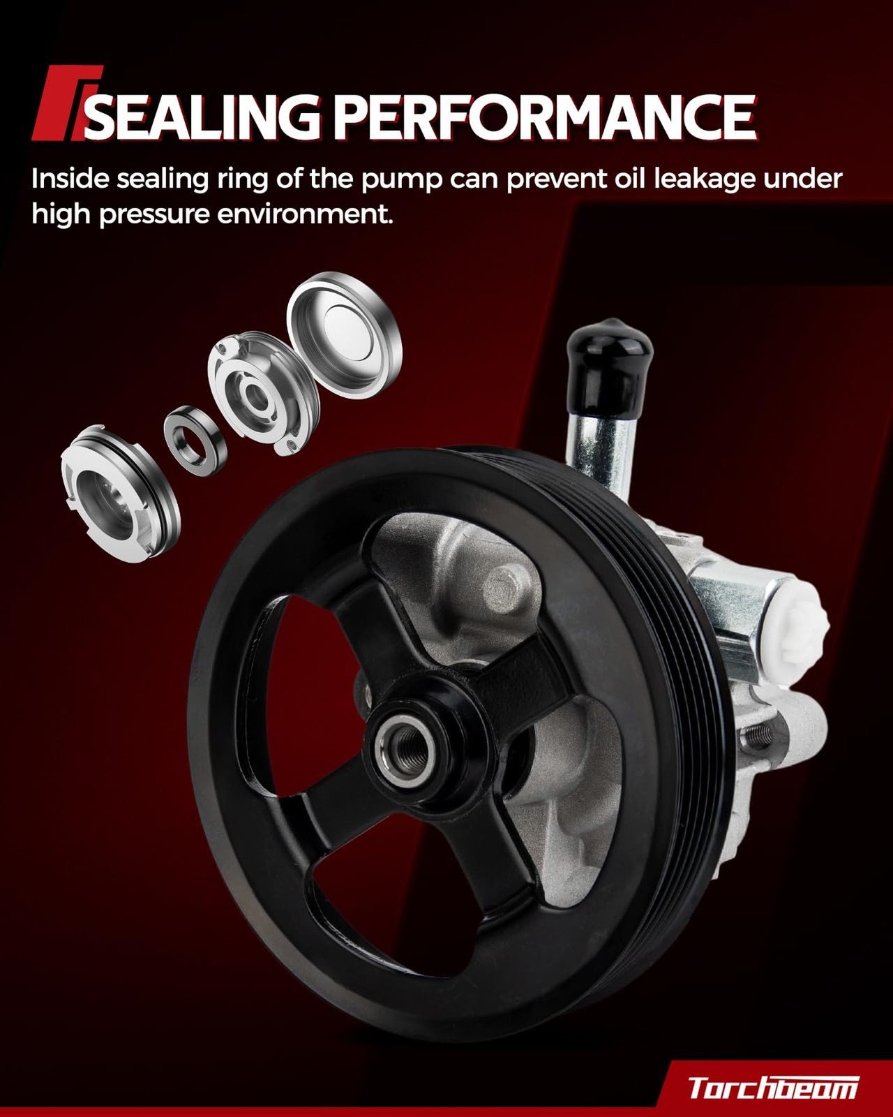 Torchbeam Power Steering Pump with Reservoir Compatible with 1990-1996 F150; …
