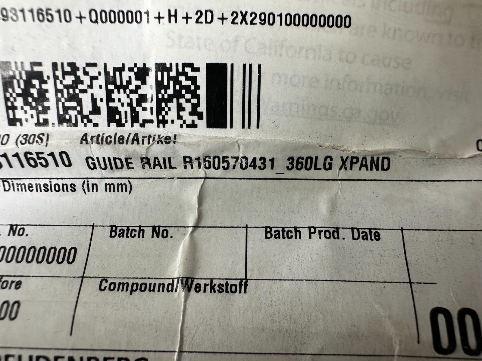 NEW REXROTH GUIDE RAIL R160570 431