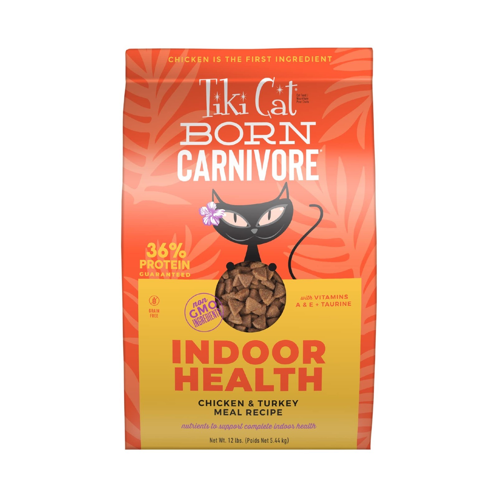 Tiki Cat Born Carnivore Indoor Health, Chicken & Turkey Meal, 12 lbs Bag