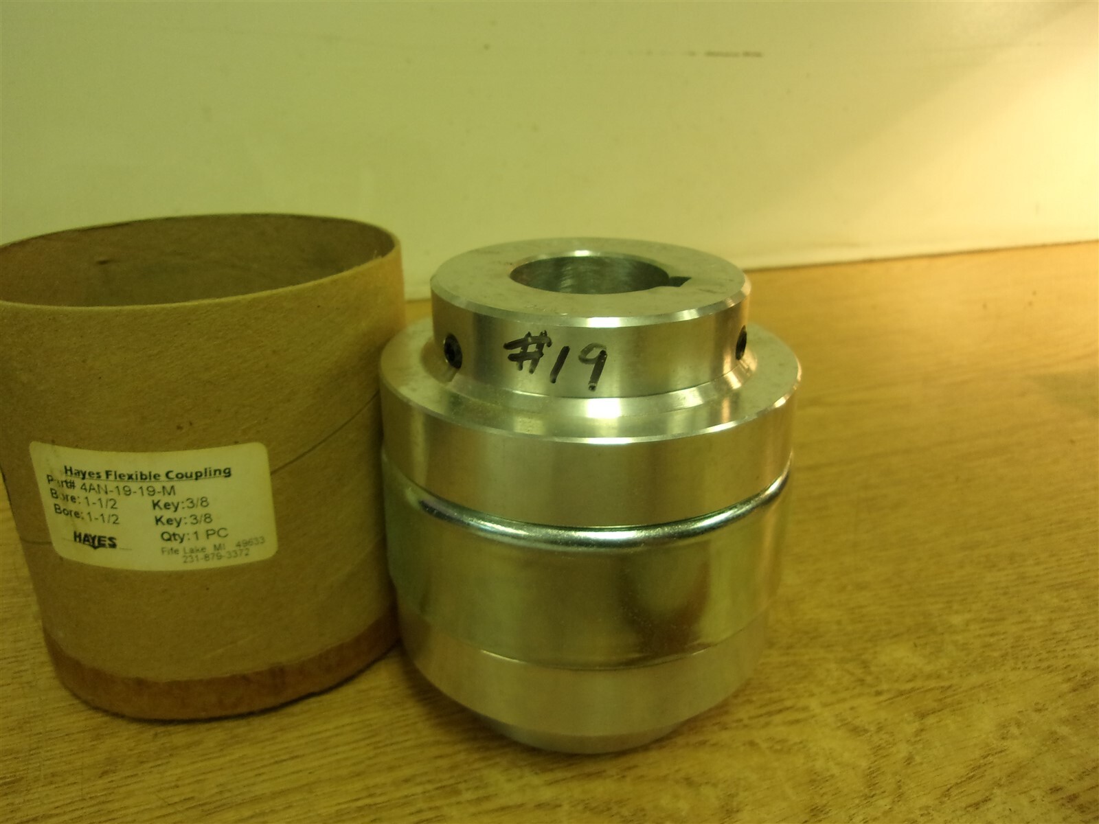 NEW Hayes 4AN-19-19-M 1-1/2″ Bore Key 3/8 Flexible Coupling *FREE SHIPPING*