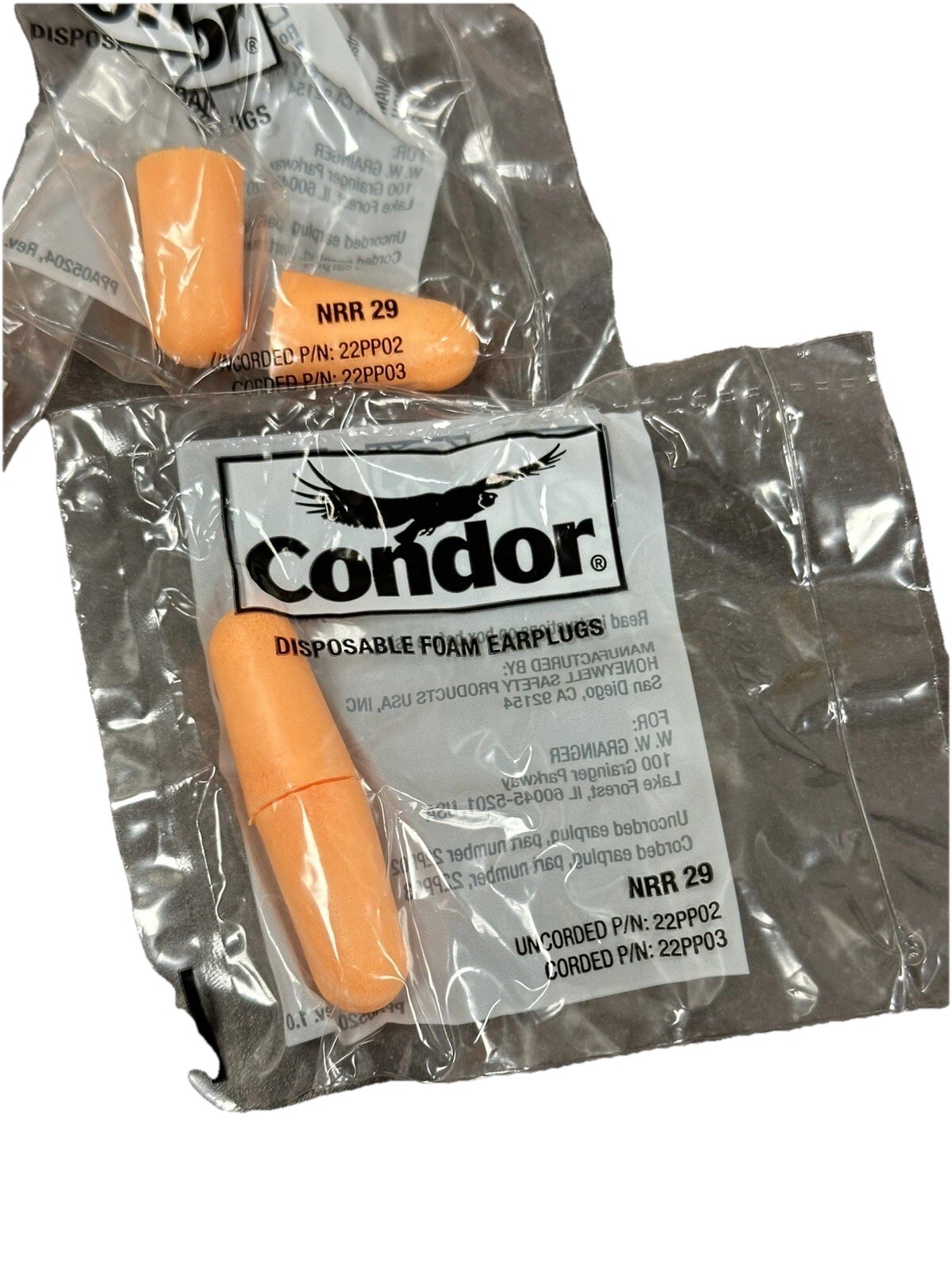 Condor 22PP02 Disposable Bullet Style Ear Plugs, 29db Noise Reduction – Box