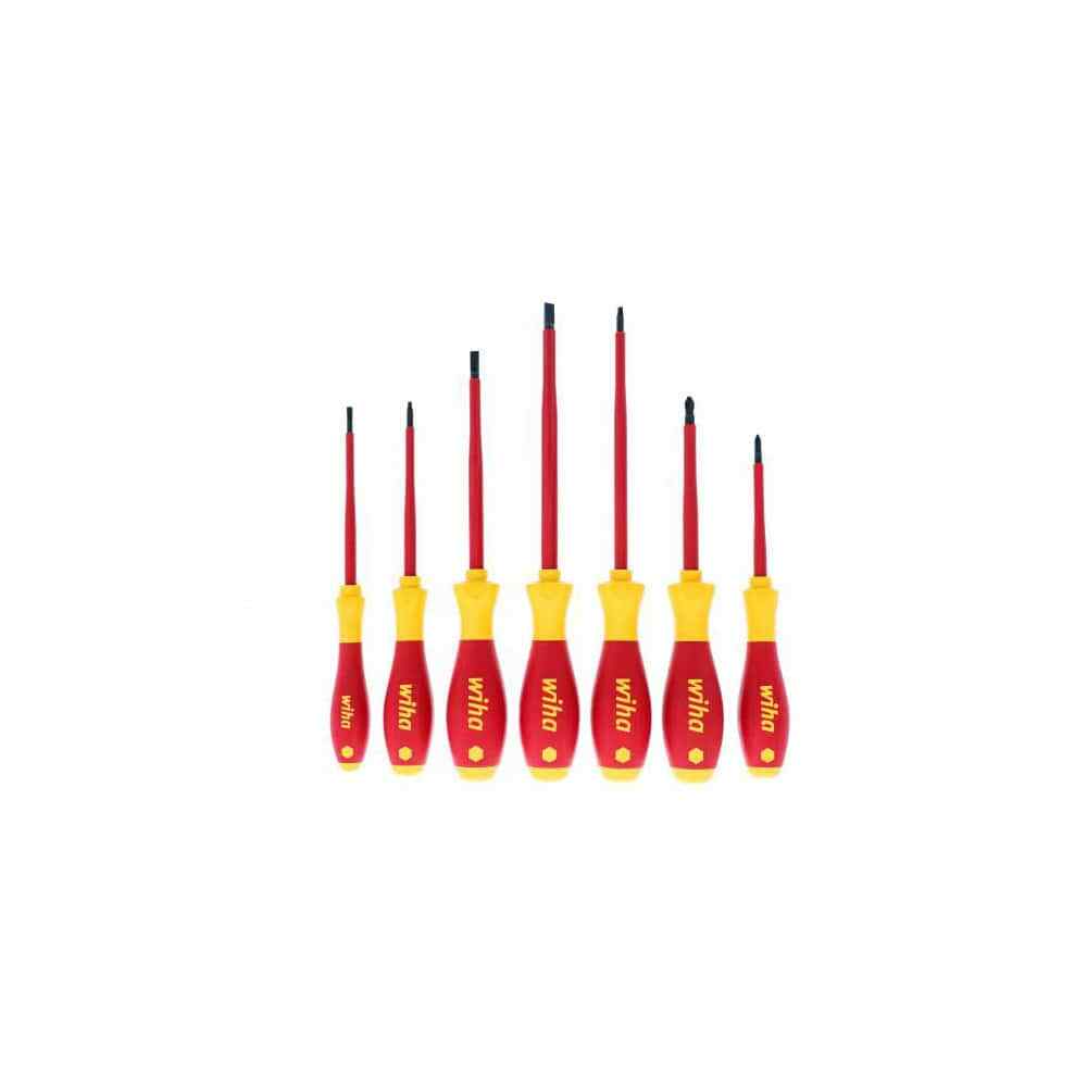 Wiha 32097 Screwdriver Set: 7 Pc, Insulated Slotted & Phillips Includes Sheath