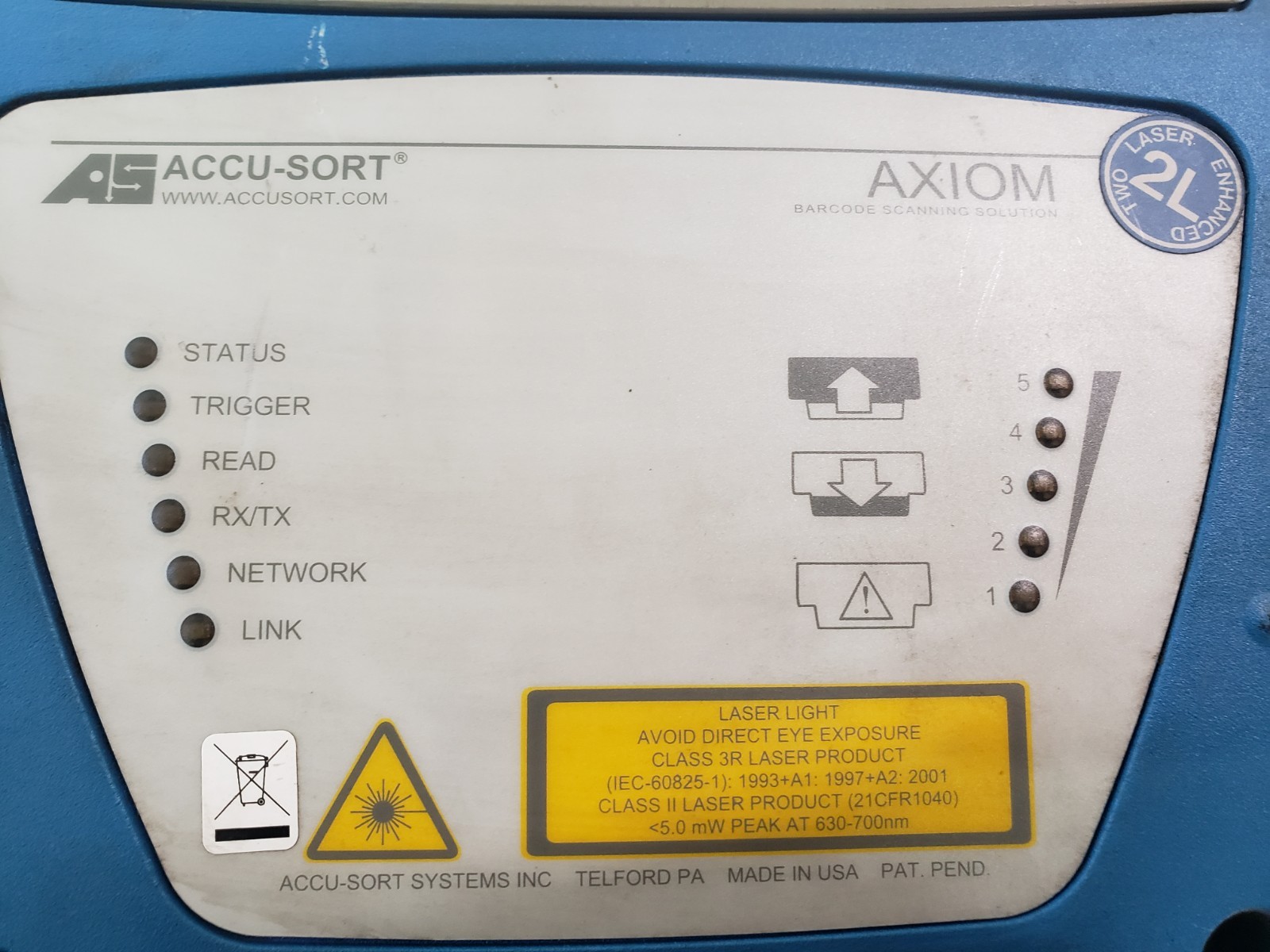 Accu-sort Axiom 2L Barcode Scanner Laser Enhanced