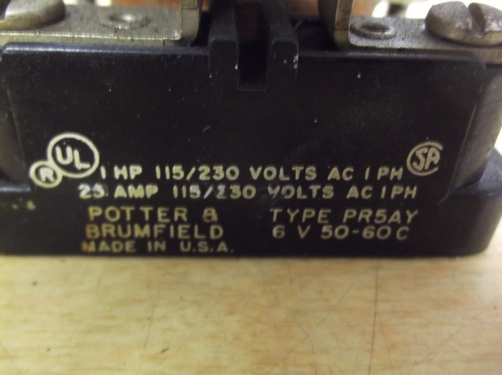 Potter & Brumfield PR5AY 6V 50-60C Relay *FREE SHIPPING*